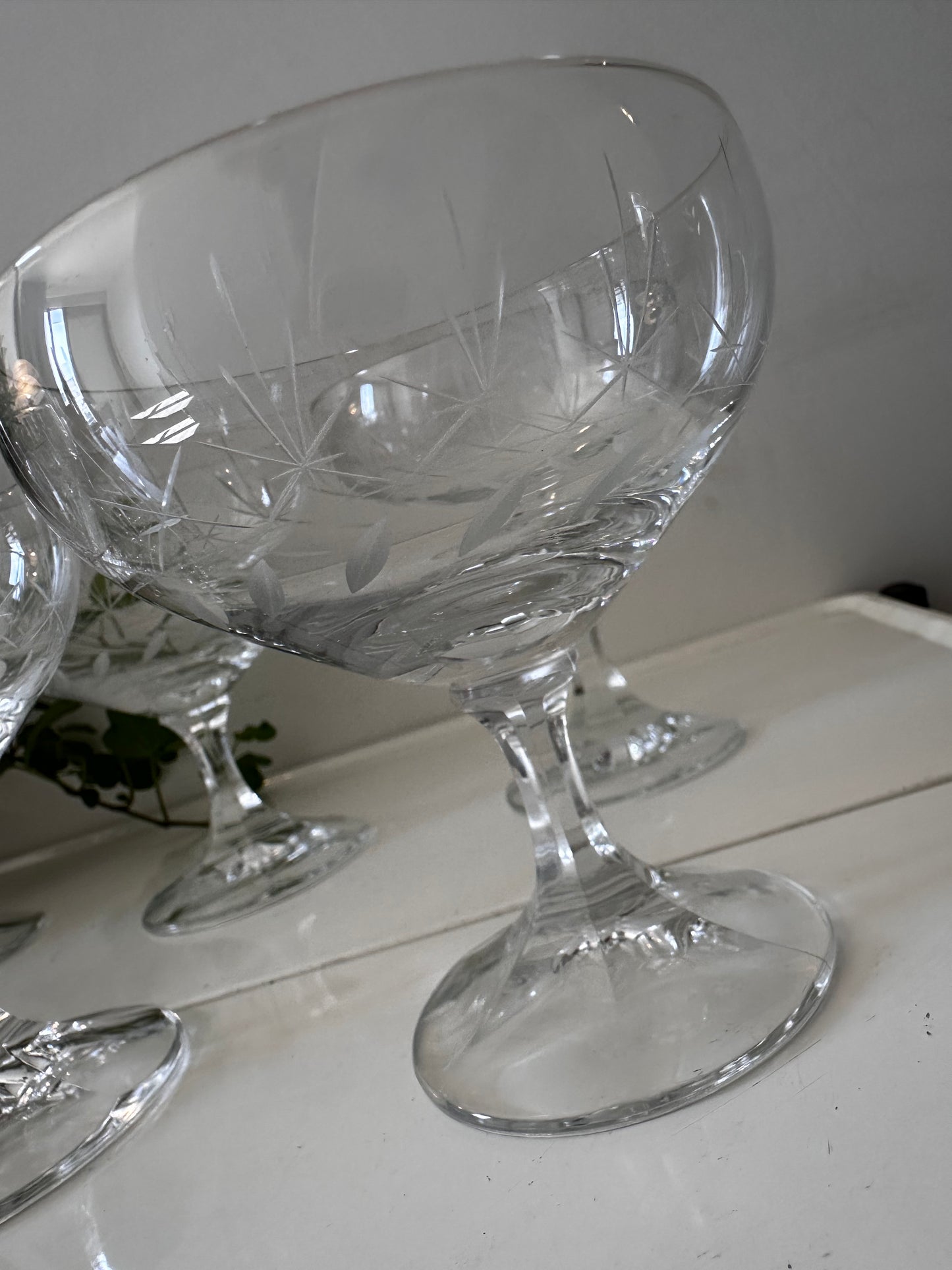 6 coupe champagne glazen vintage