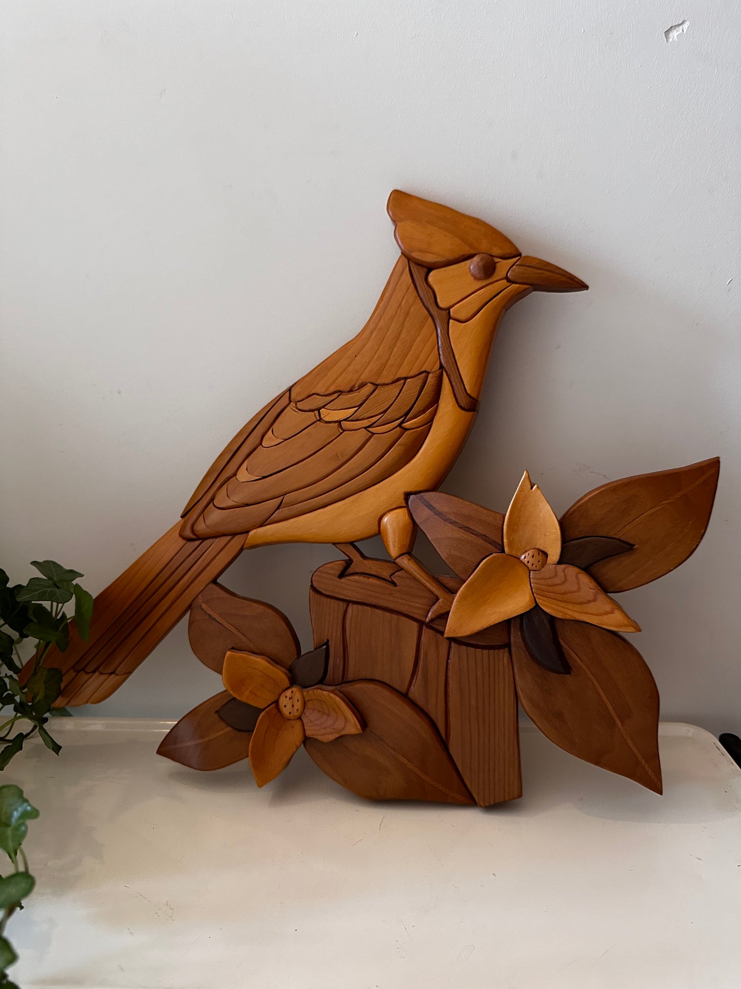 Houten vintage wandbord