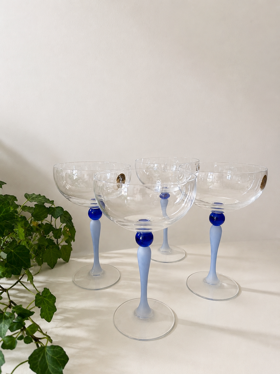 Set van 4 kristallen champagne coupes Cristal D’argue