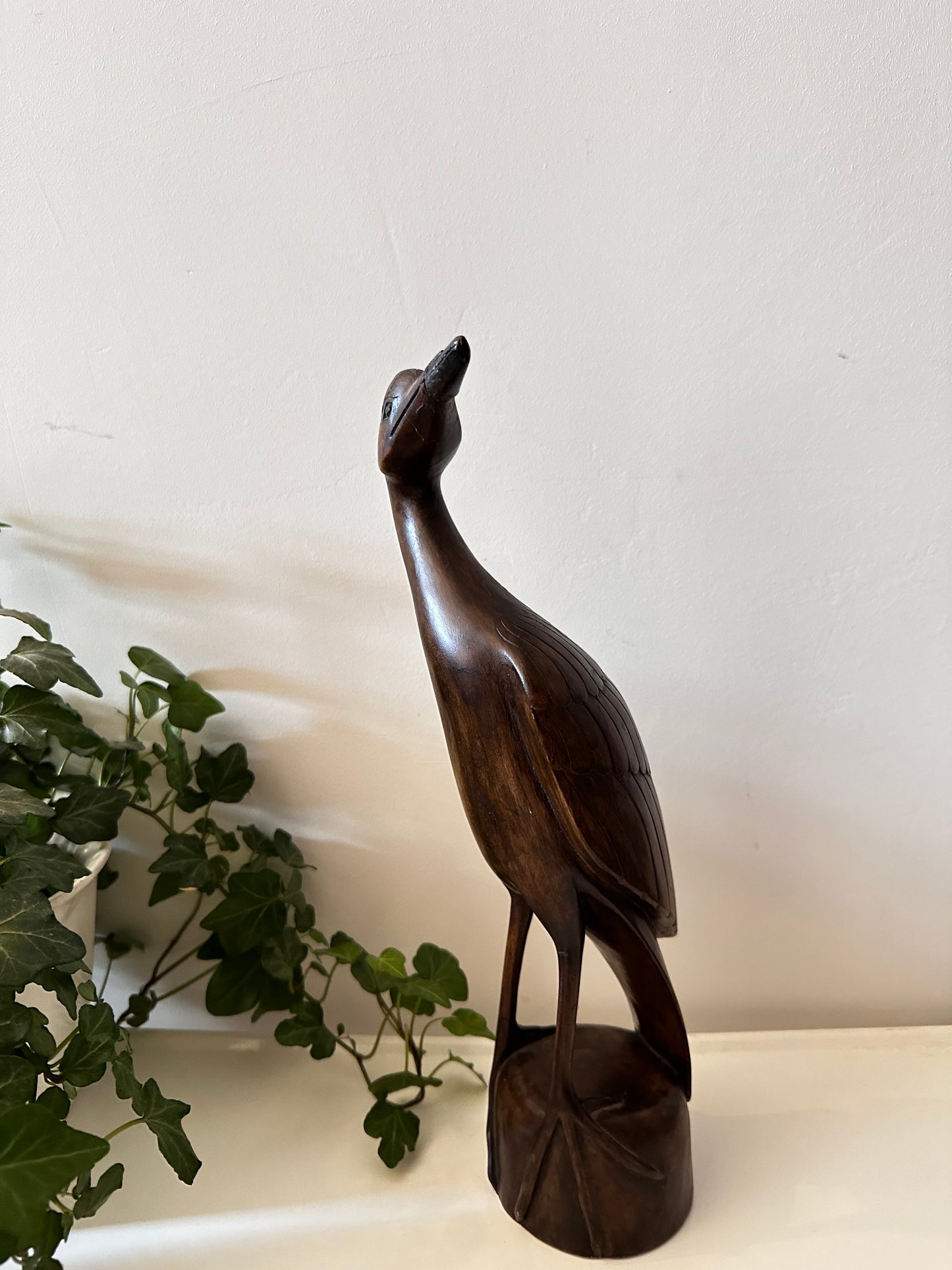 Mid Century houten vogel beeld