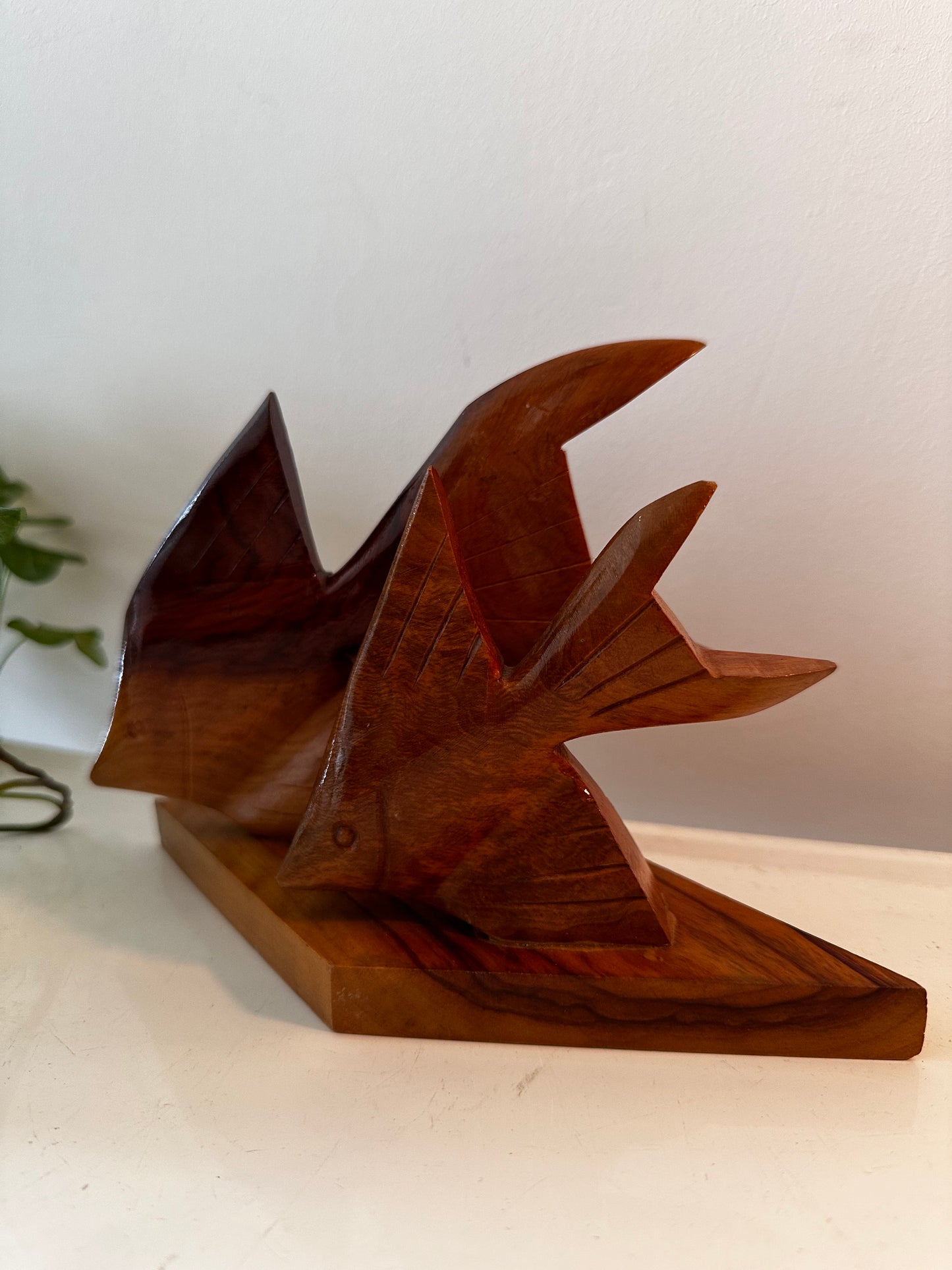 Beeldje houten vissen vintage jaren 60