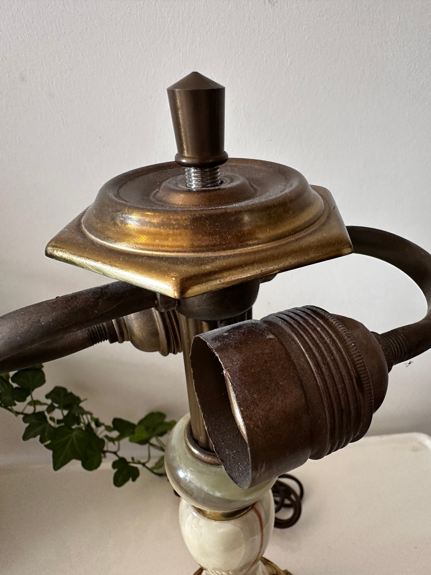 Marmer met messing vintage lamp