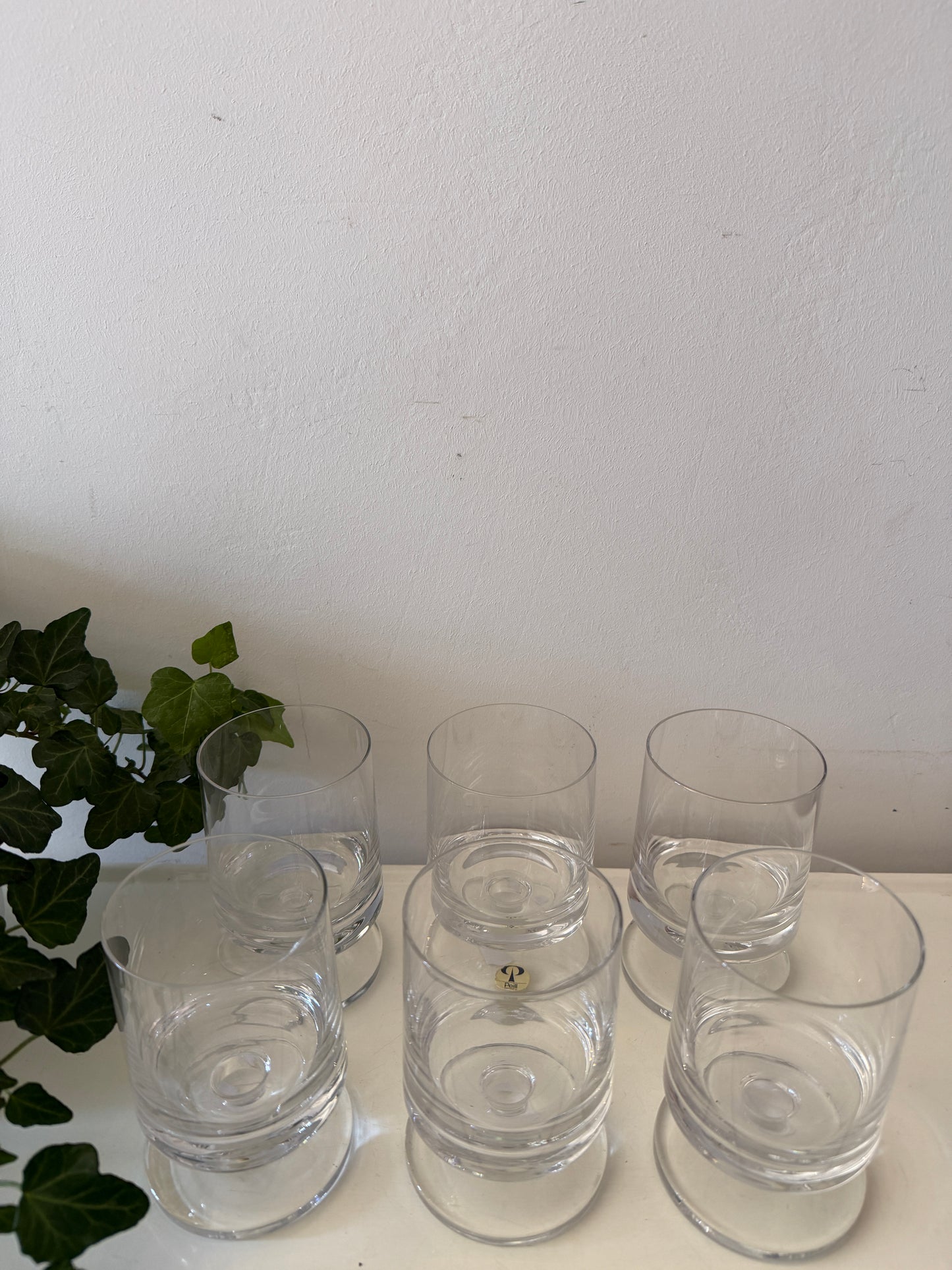 Set van 6 kristallen voetglazen Peill