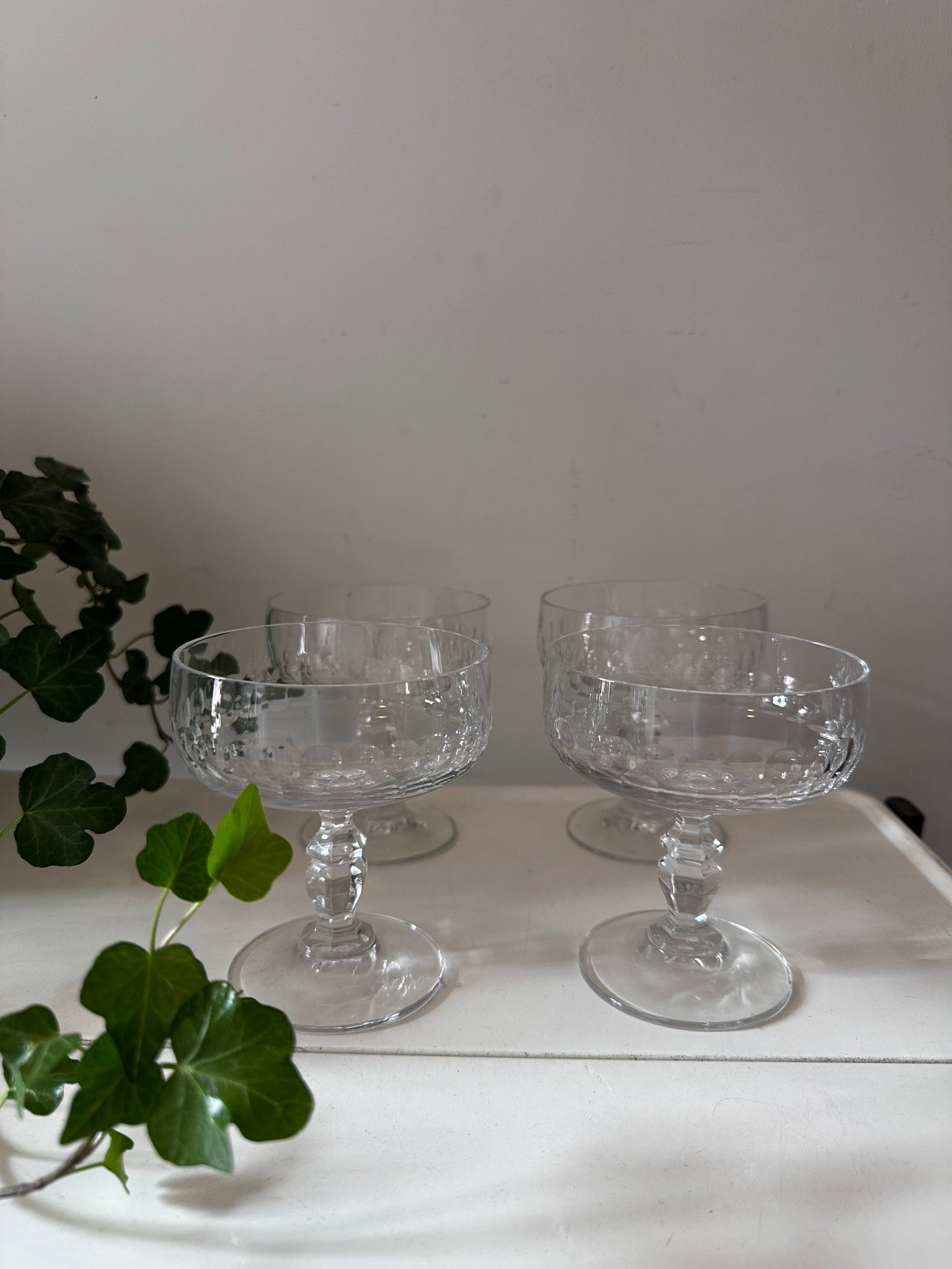 Set van 4 kristallen coupé champagne glazen