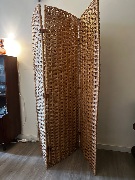 Rieten kamerscherm room divider