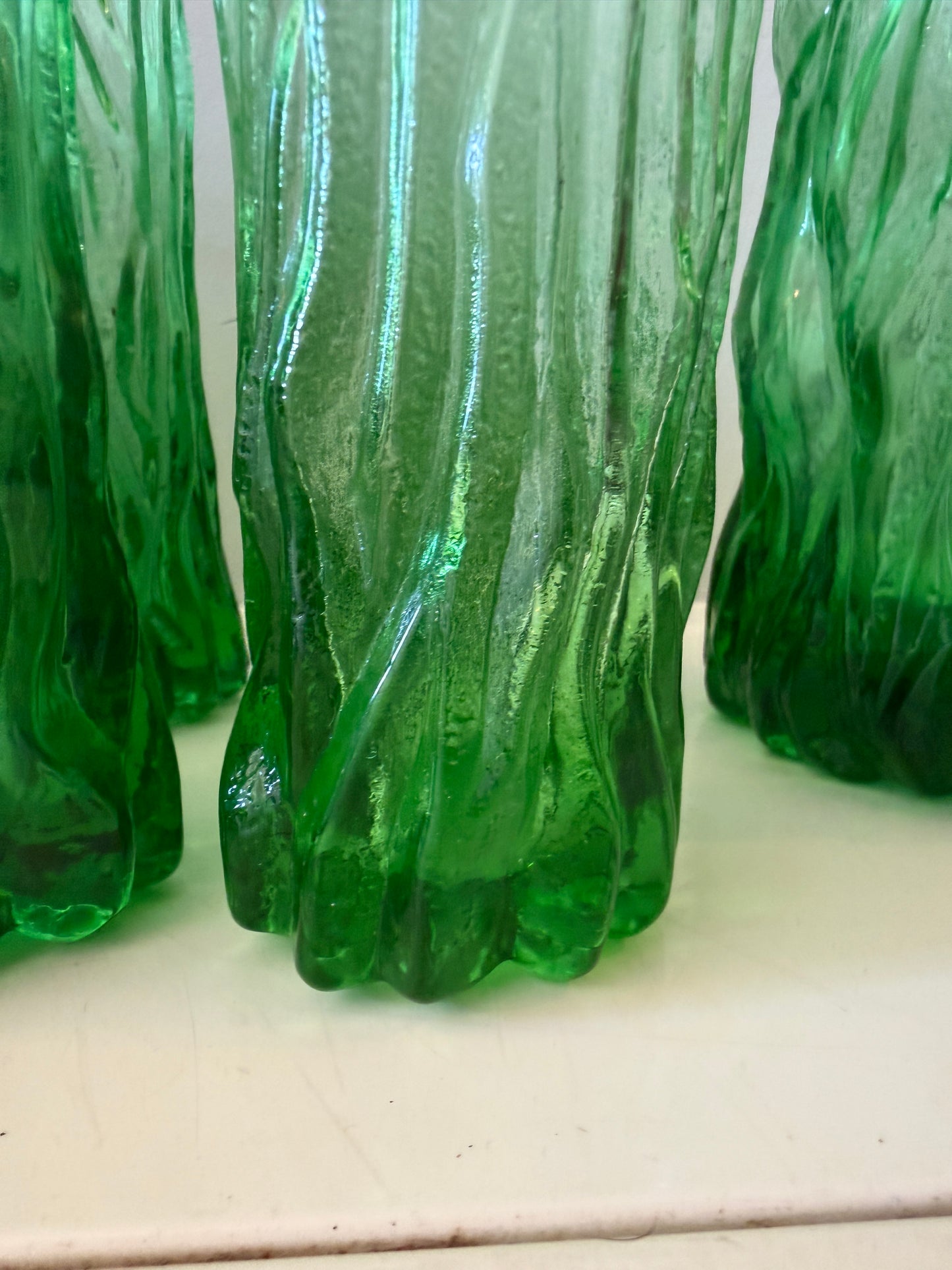 Vintage Italiaanse Bark Glass Karafset