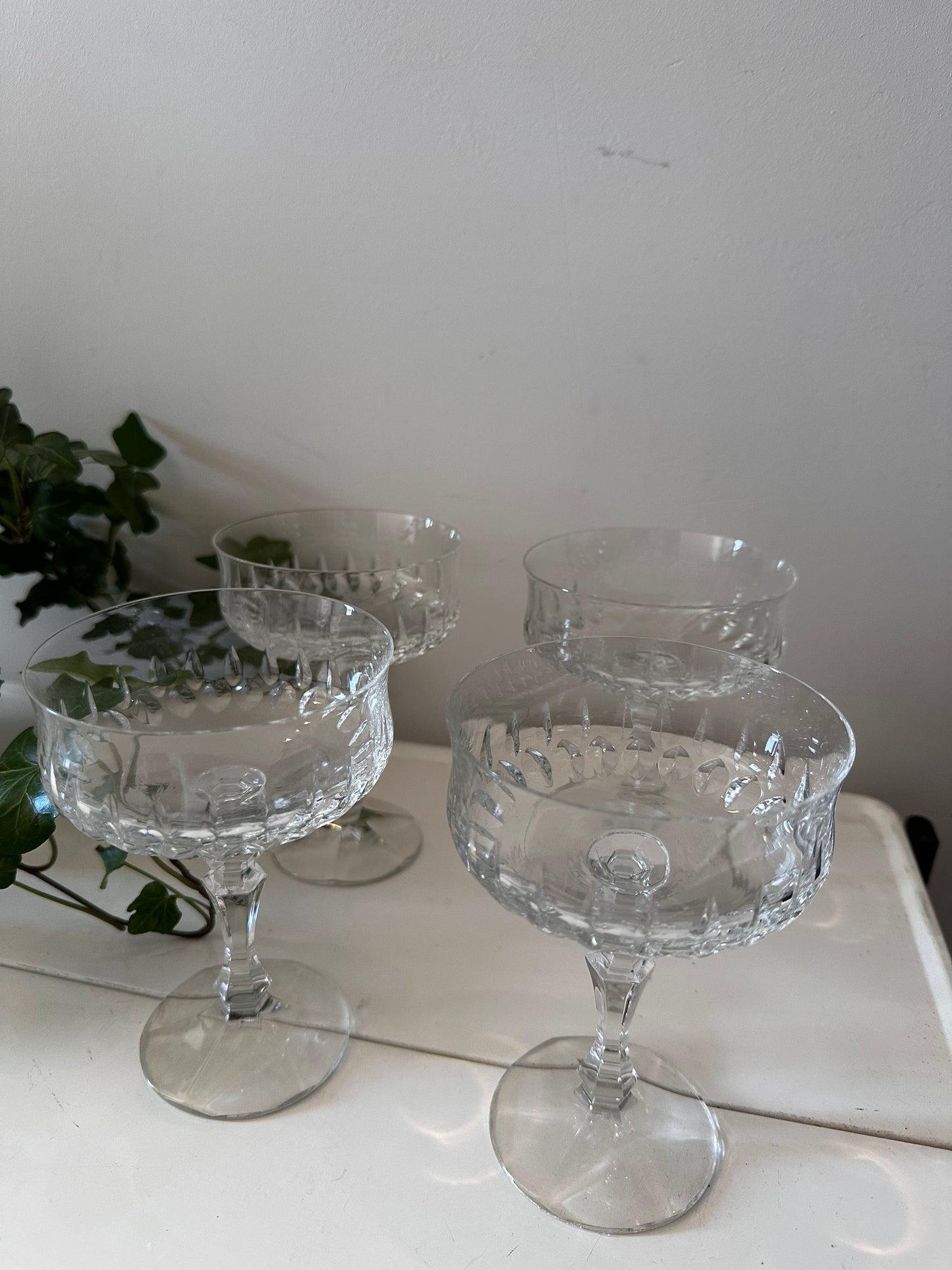 Kristallen coupe champagne glazen