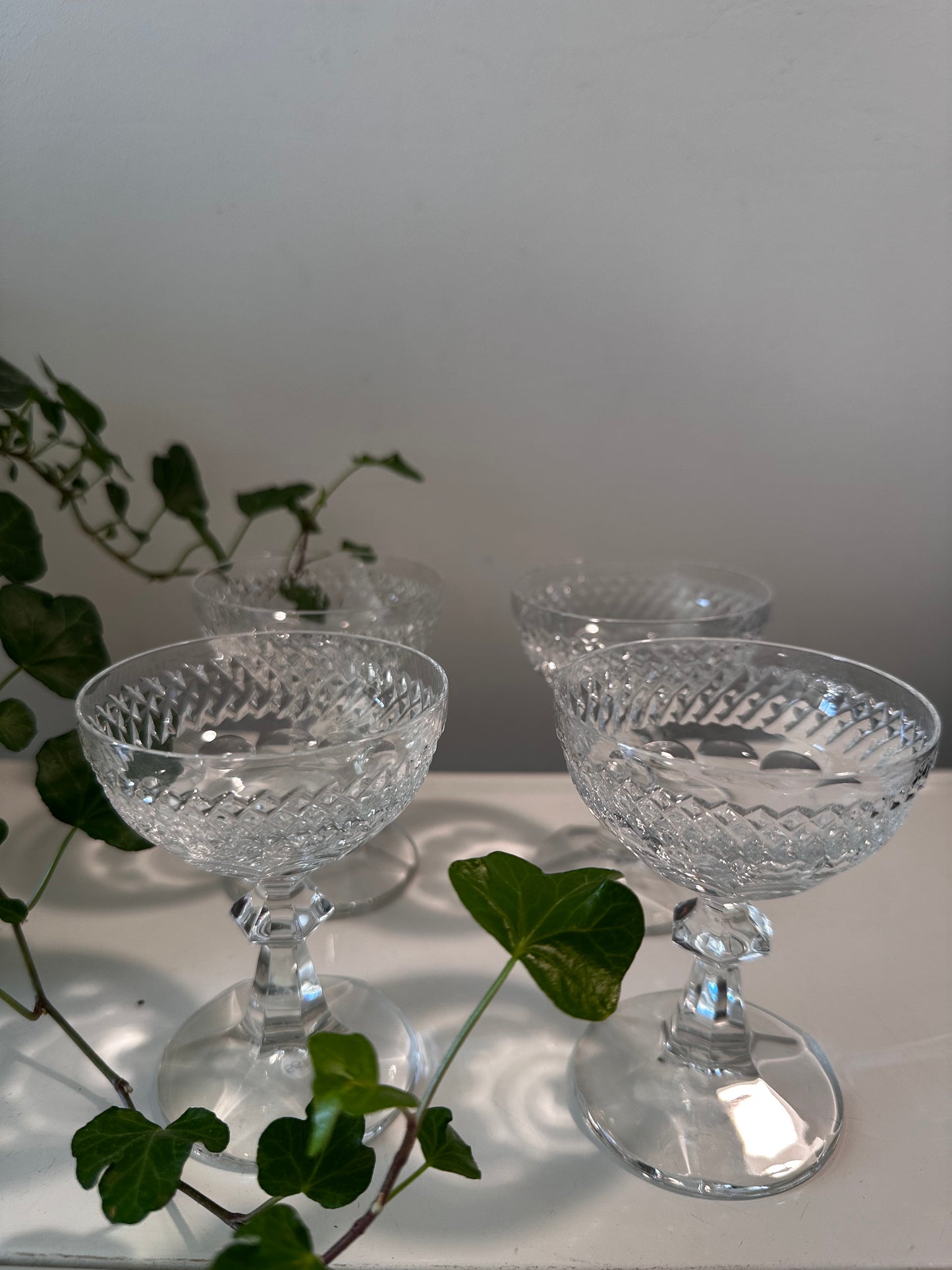 Set van 4 kristallen likeurglaasjes