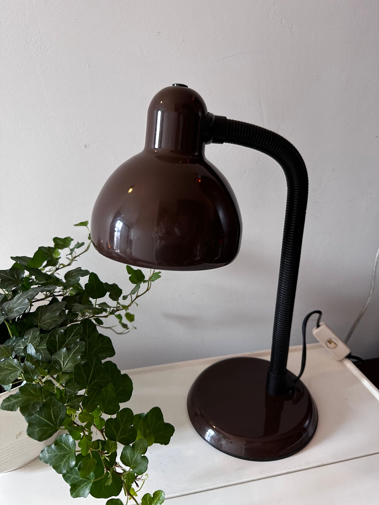 Retro bruine buro lamp jaren 70