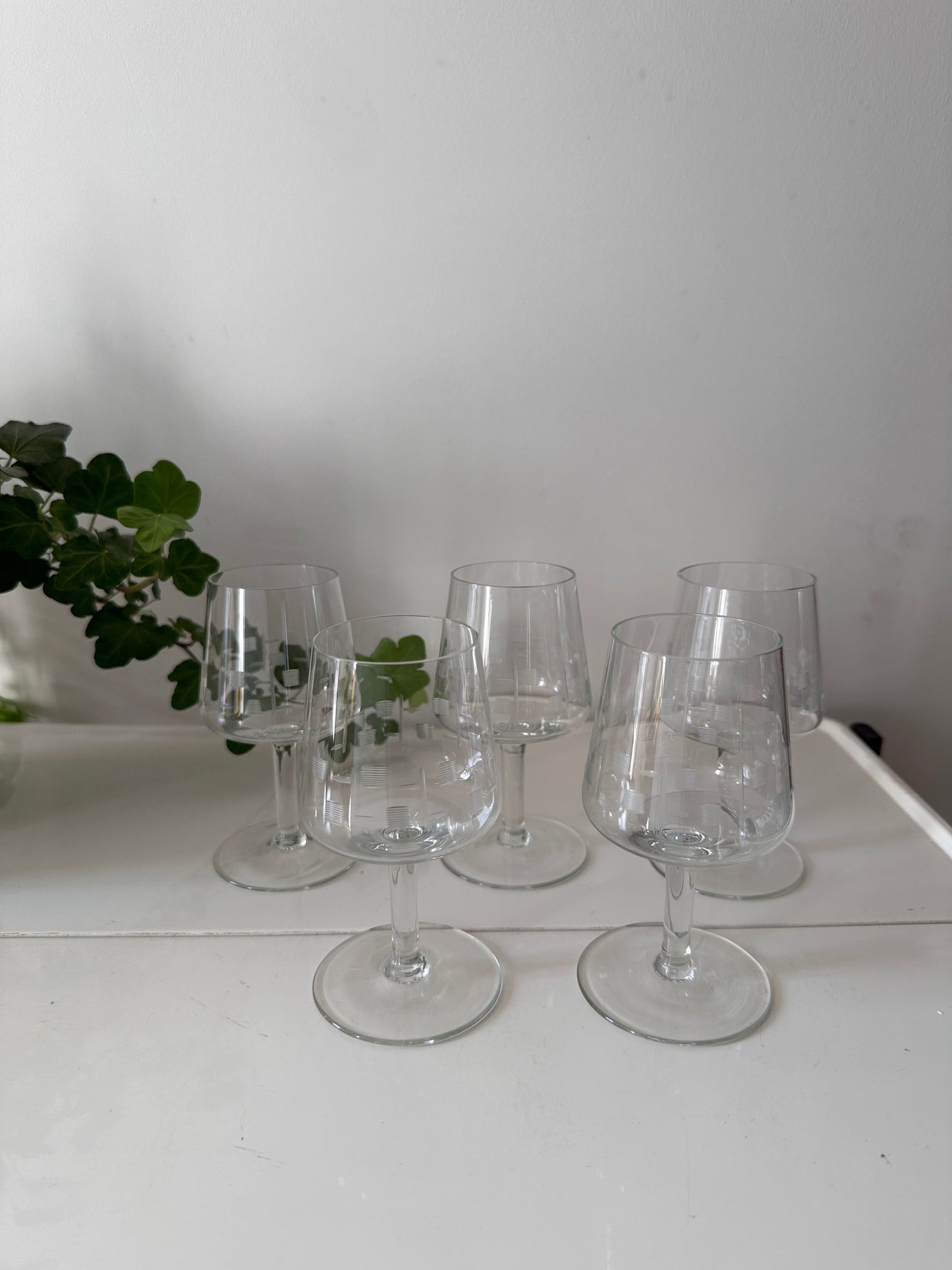 Set 5 likeurglaasjes jaren 50 vintage