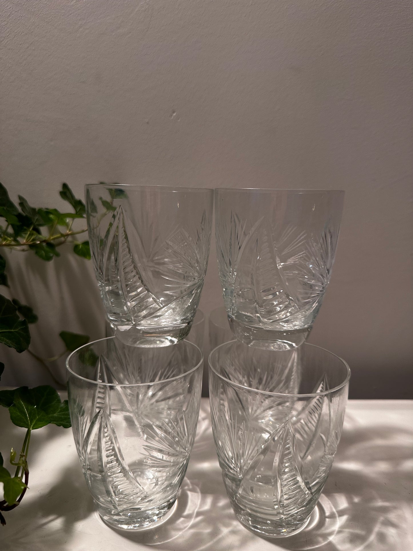 6 vintage jaren 60 waterglazen kristal