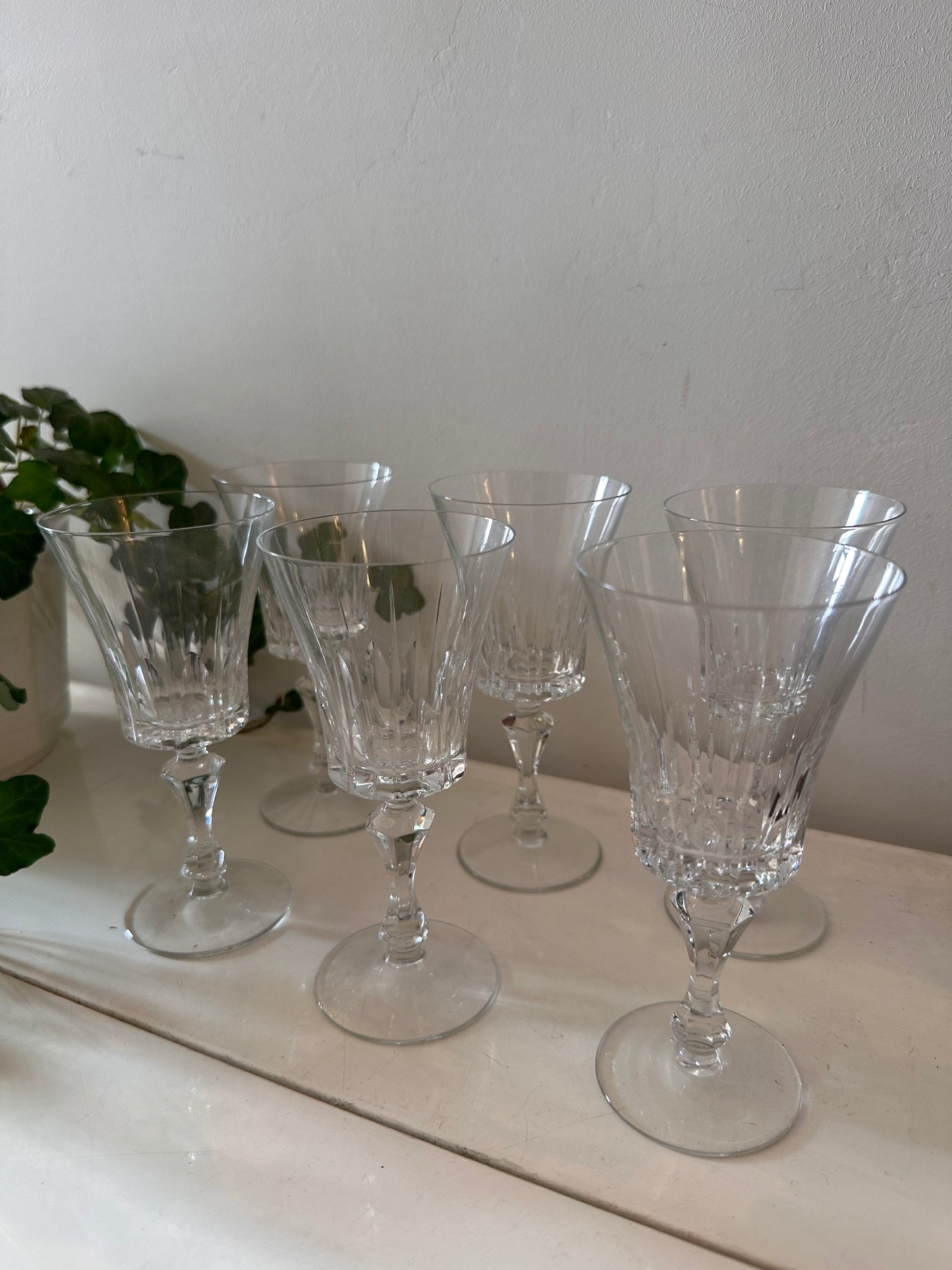 Prachtige kristallen glazen jaren 60 set van 6