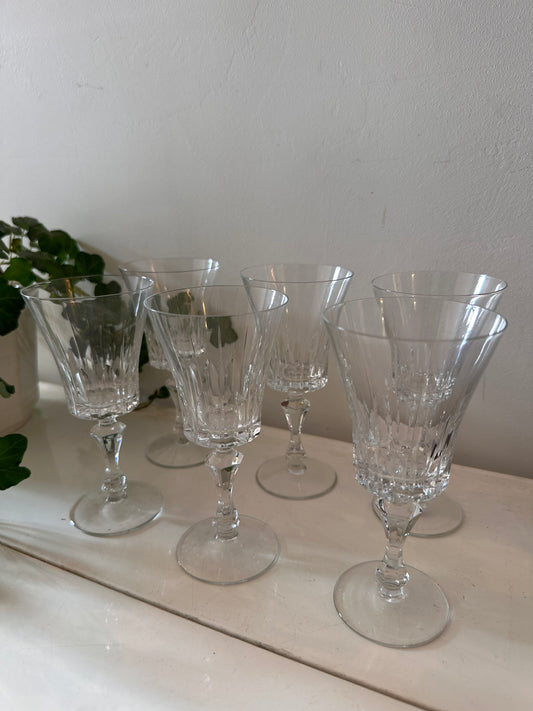 Prachtige kristallen glazen jaren 60 set van 6