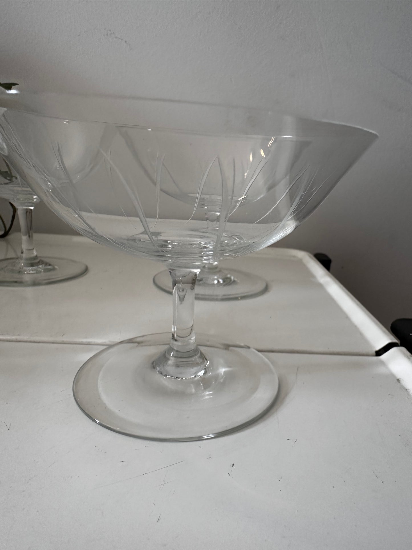 6 delige vintage kristallen coupe champagne glazen