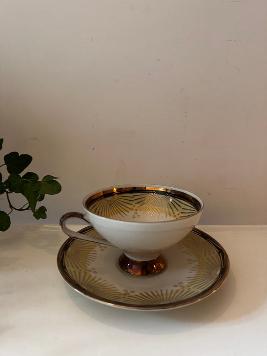 Set van twee porseleinen kop en schotels