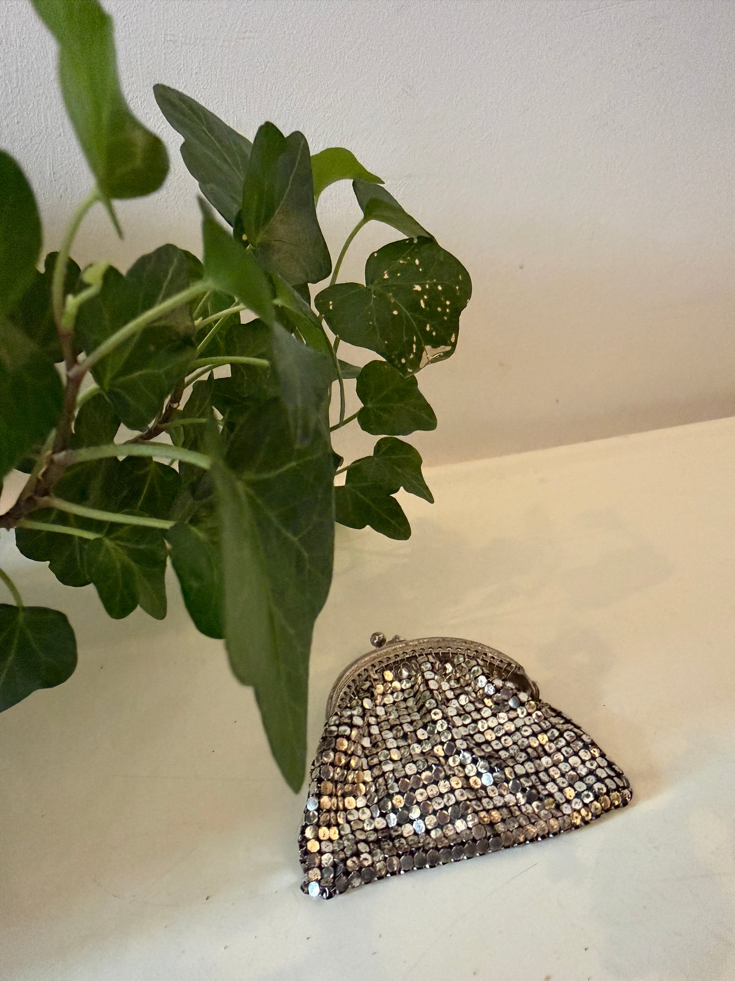 Vintage metalen mesh portemonneetje