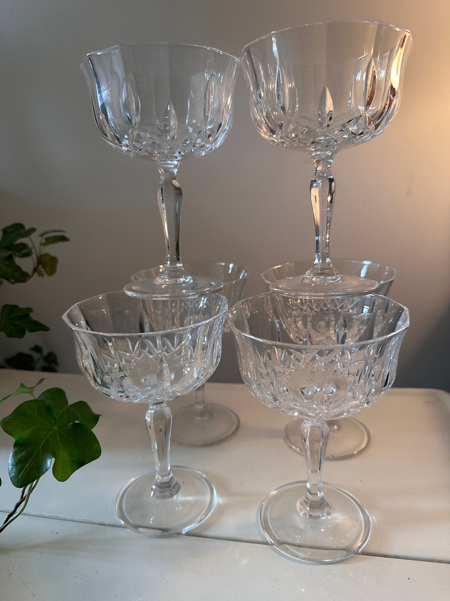 Vintage coupe champagne glazen kristal