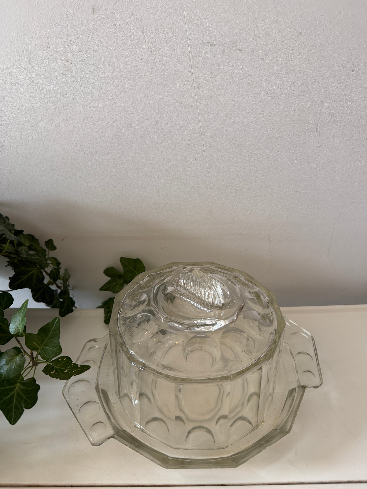 Art Deco glazen Kaasstolp