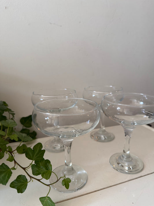 Set van 4 kristallen coupe champagne