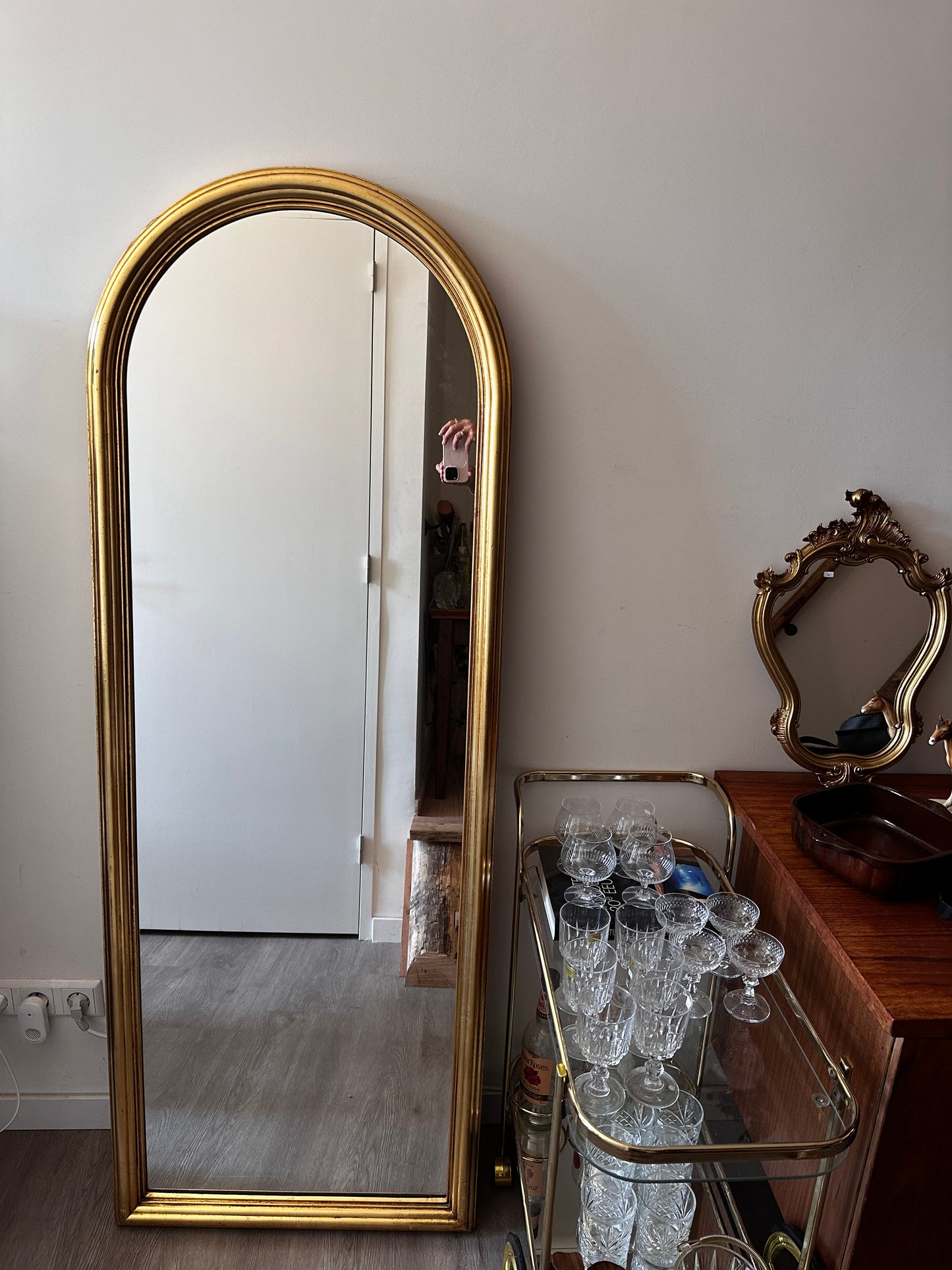 XXL Spiegel met goudkleurige rand