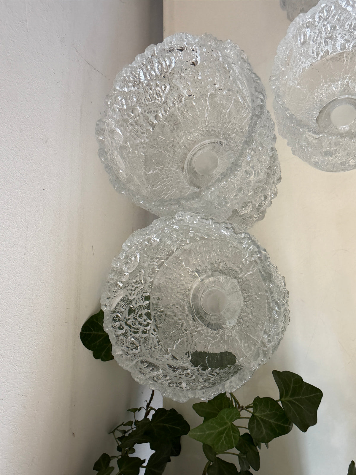 Set van 6 Ice Bark coupes Frost glass