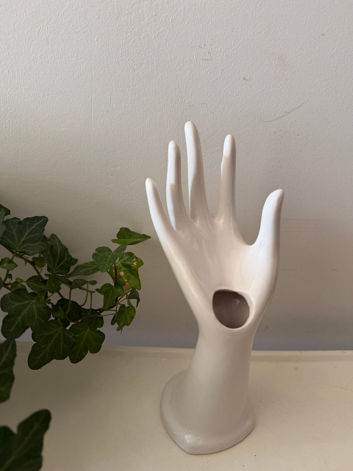 Vintage witte hand keramiek jaren 60/70