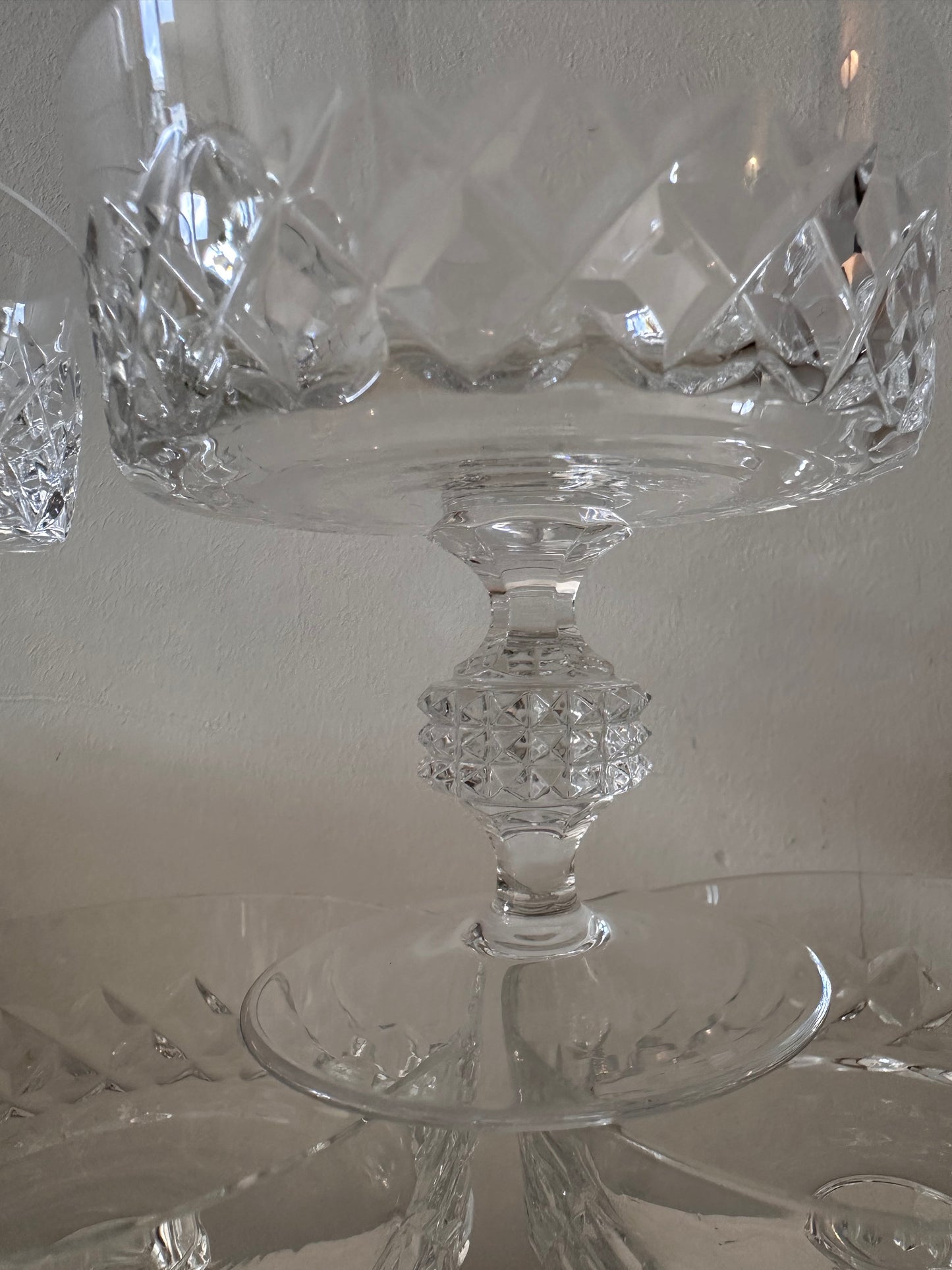 Set van 5 kristallen coupe champagne glazen