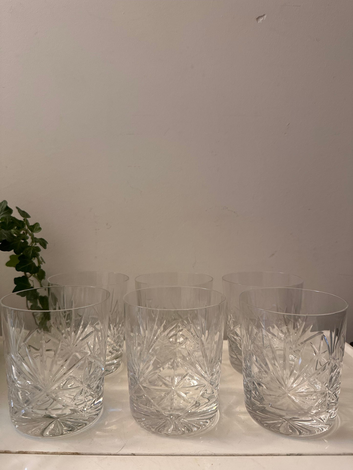 Set van 6 kristallen whiskey glazen