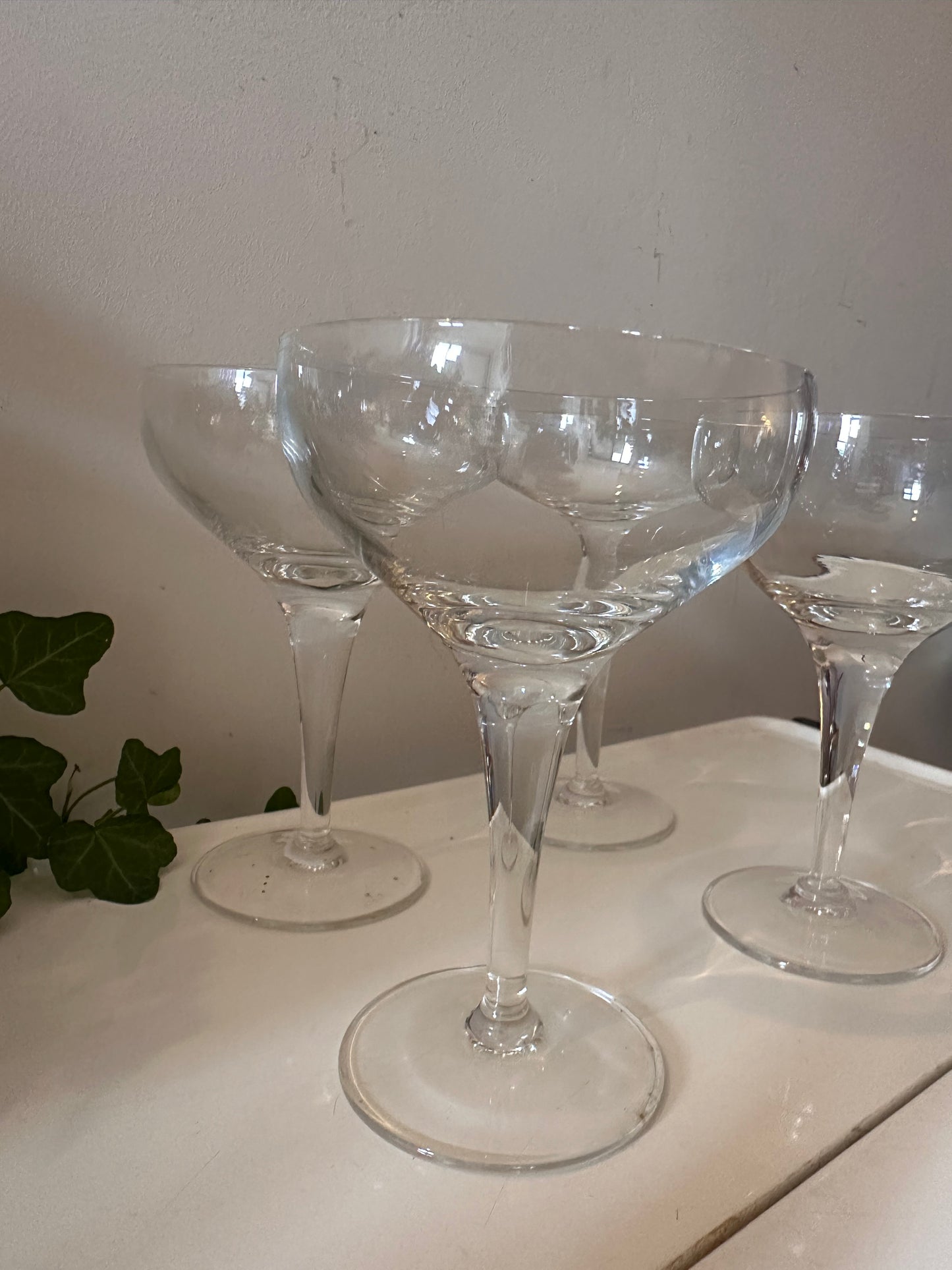 Set van 4 kristallen coupe champagne glazen