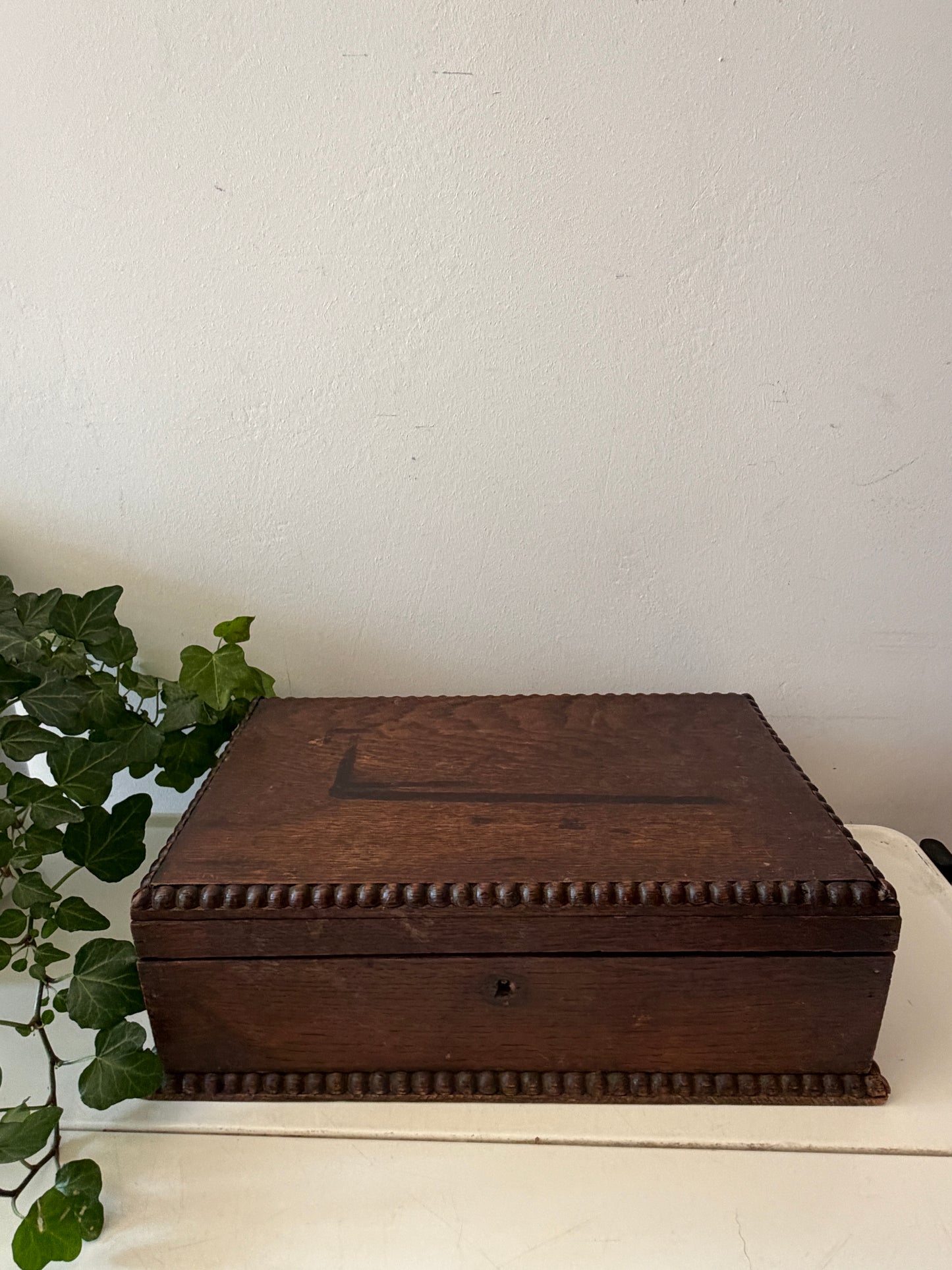 Vintage houten bewaardoos