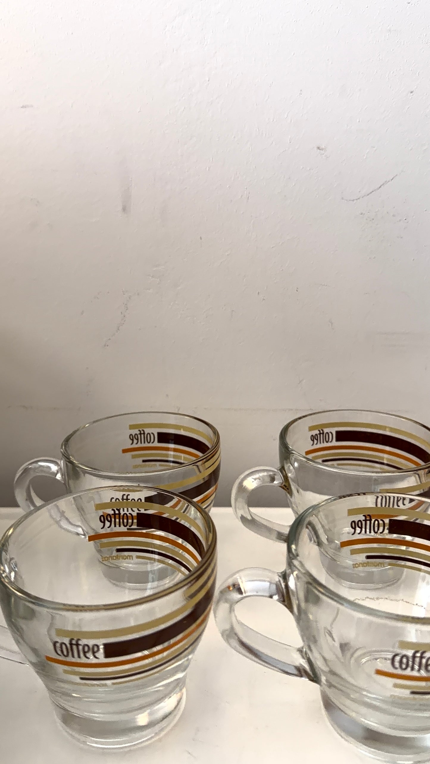 Set van 4 glazen koffiekopjes espresso kopjes