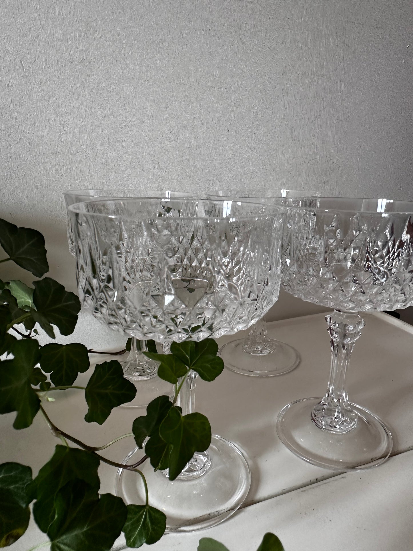 Set van 4 kristallen coupé champagne glazen