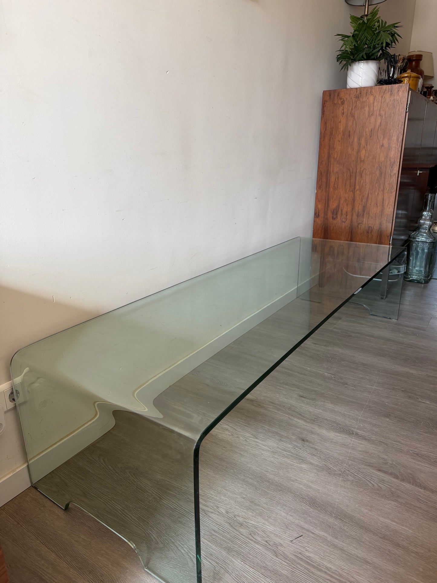 Italiaans design minimalistische glazen waterval salontafel
