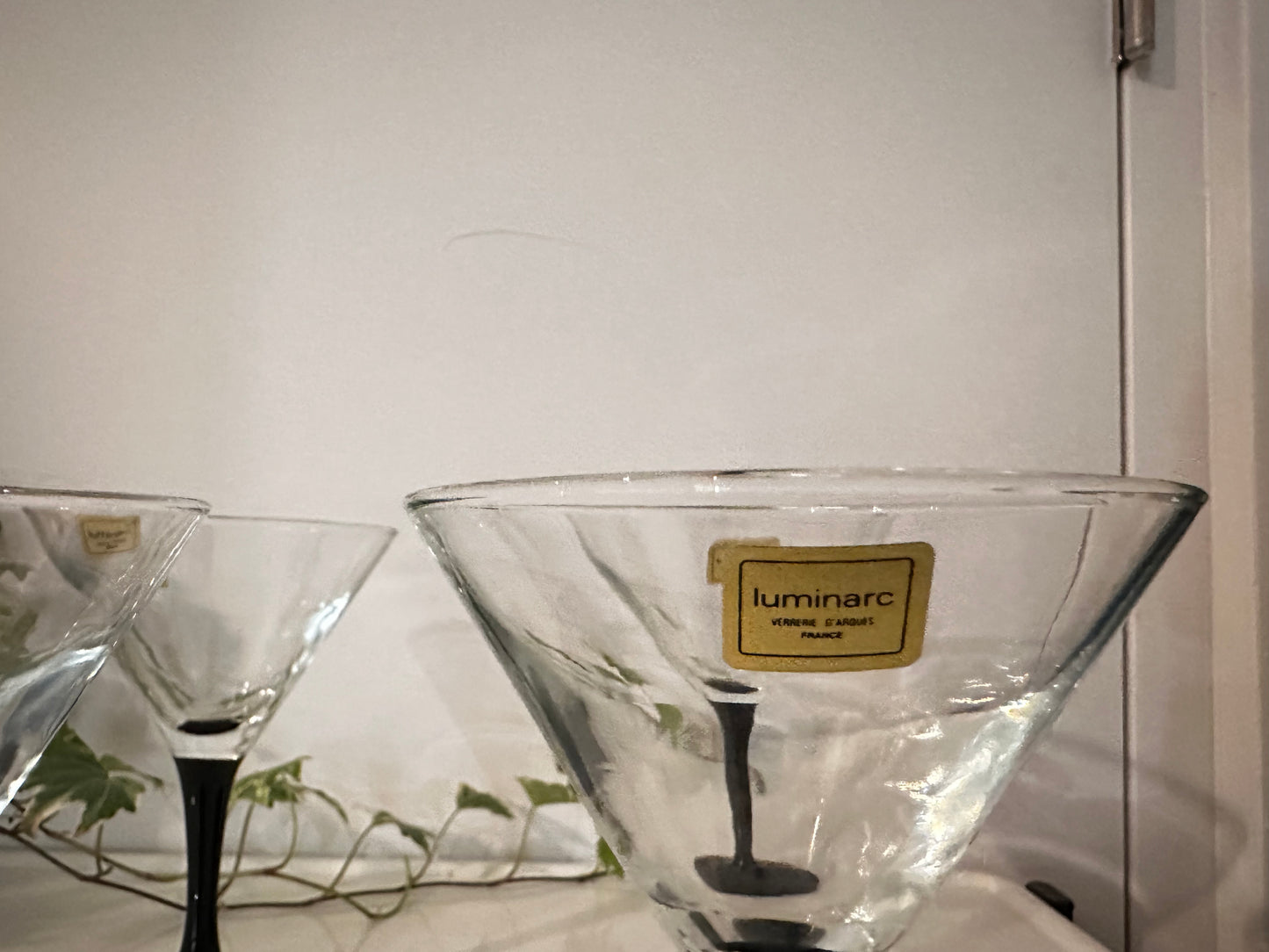 4 Luminarc Cocktail Martini glazen vintage