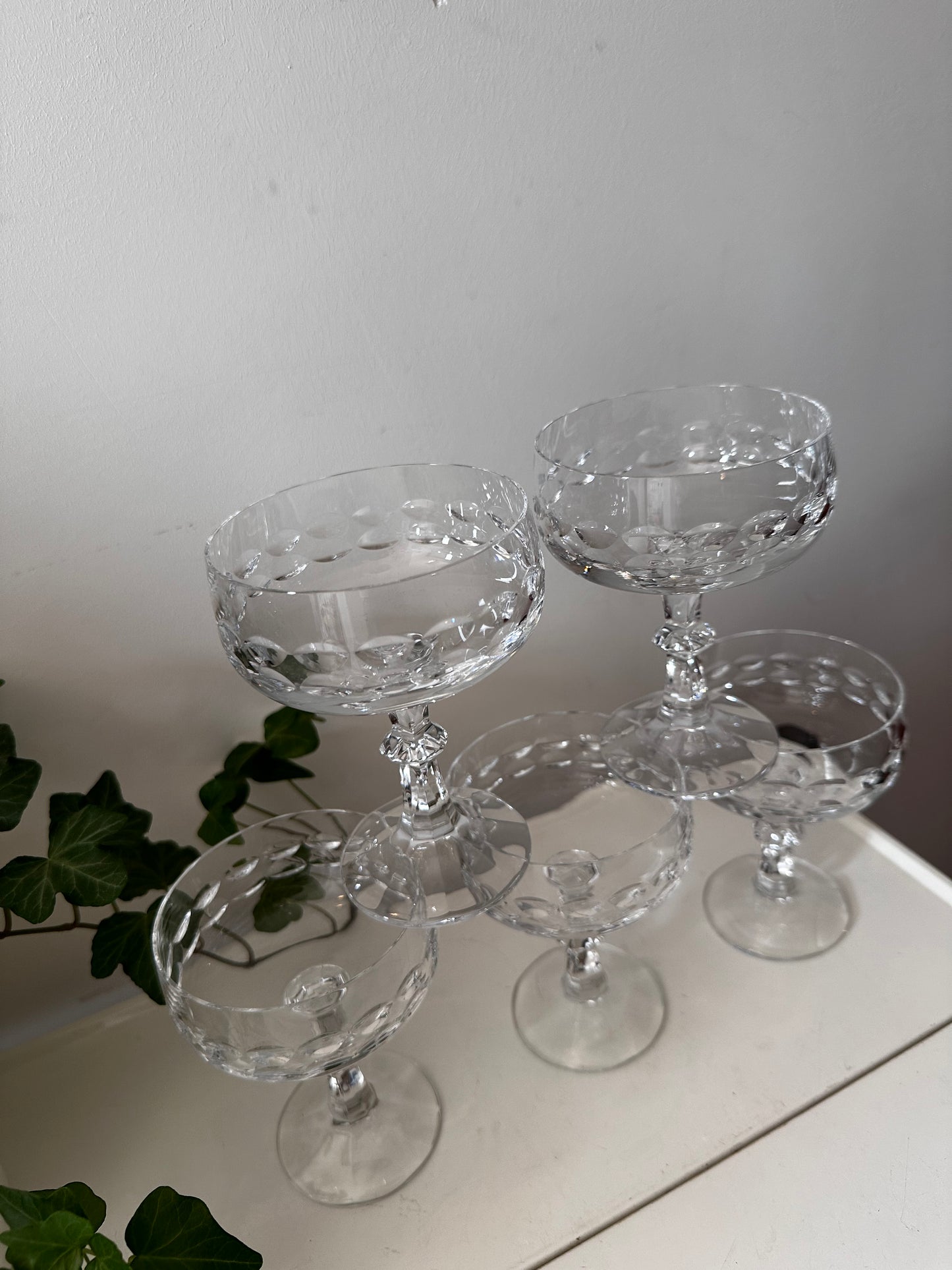 5 delige set coupe champagne glazen kristal