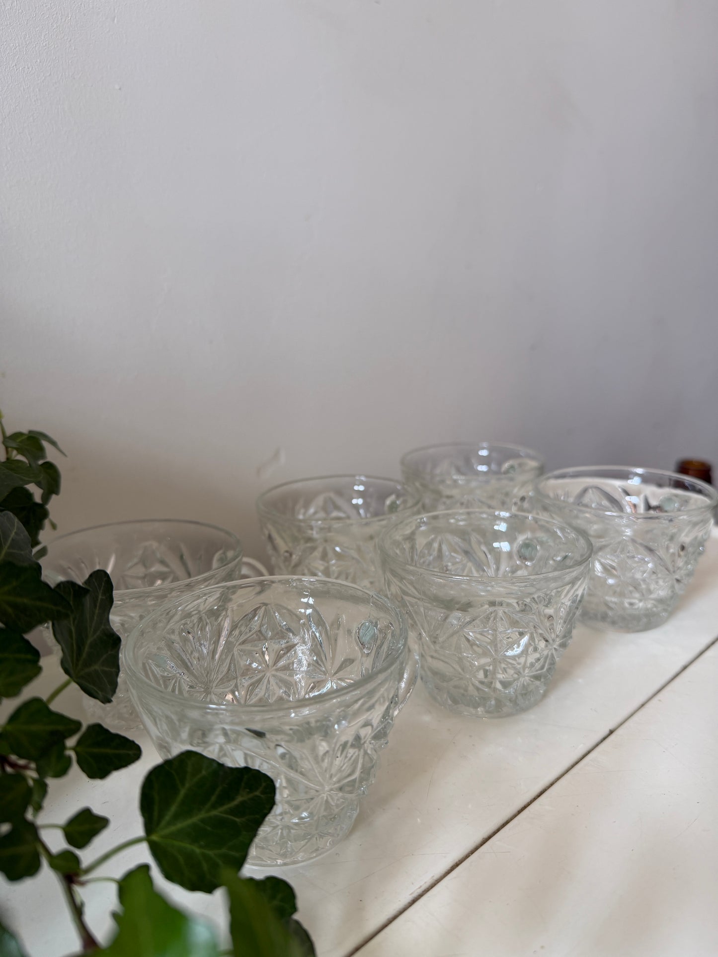 Set van 6 kristallen kopjes/ koffiekopjes