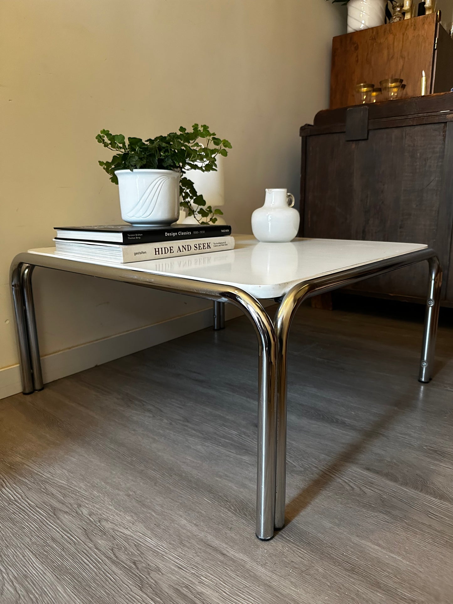 Salontafel buizenframe jaren 70/80