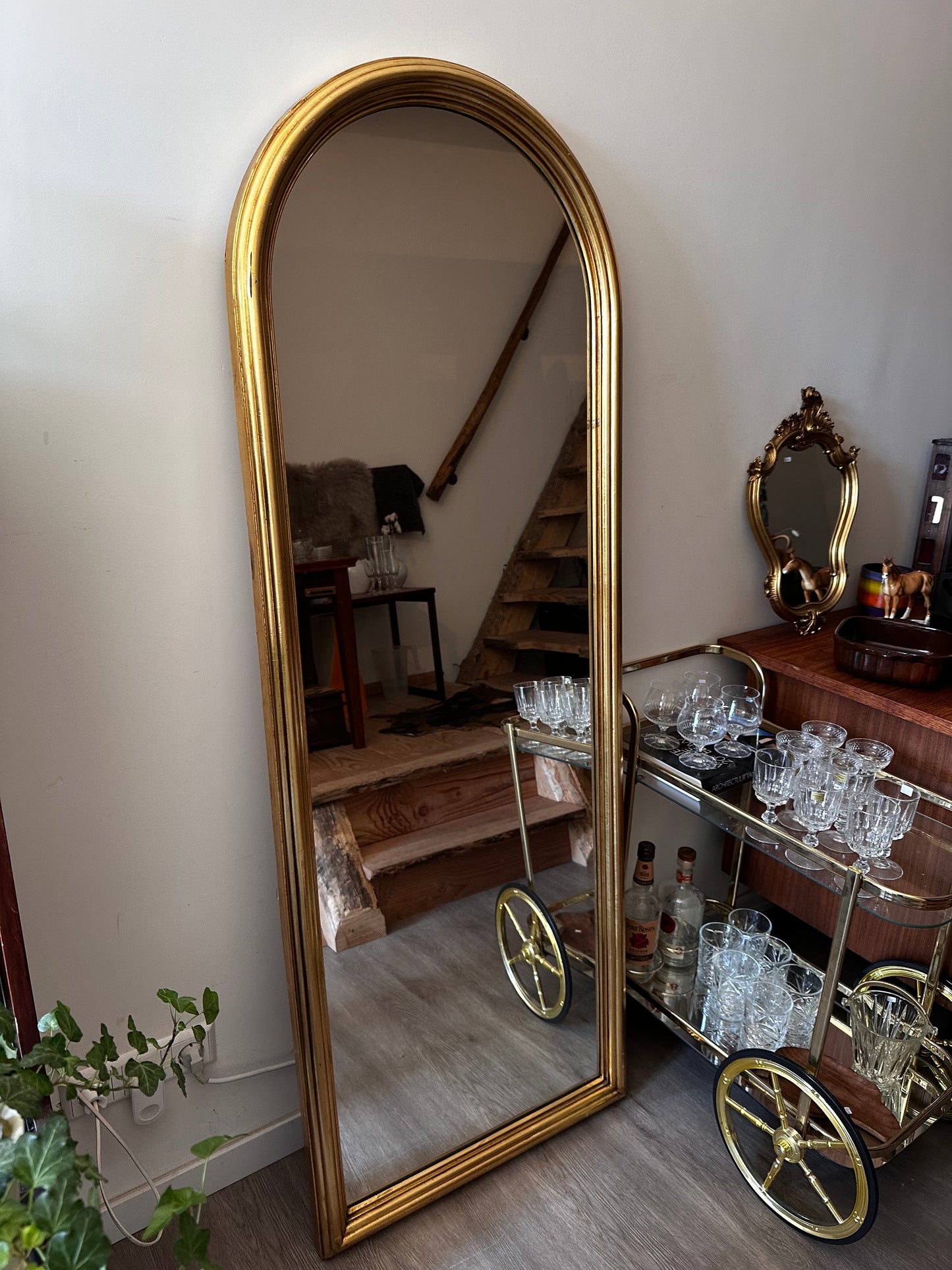 XXL Spiegel met goudkleurige rand