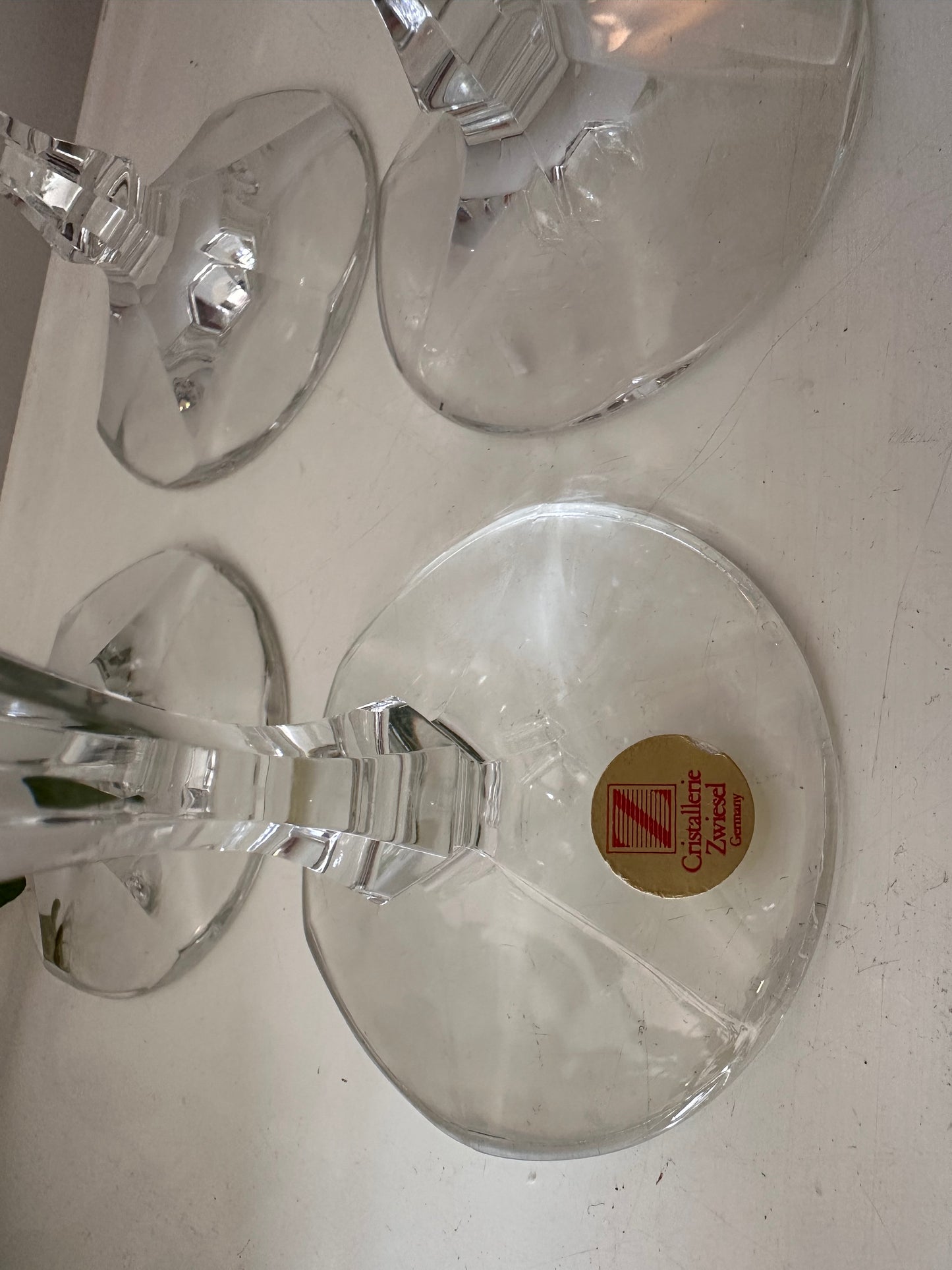 Set van 4 zwaar kristallen flutes