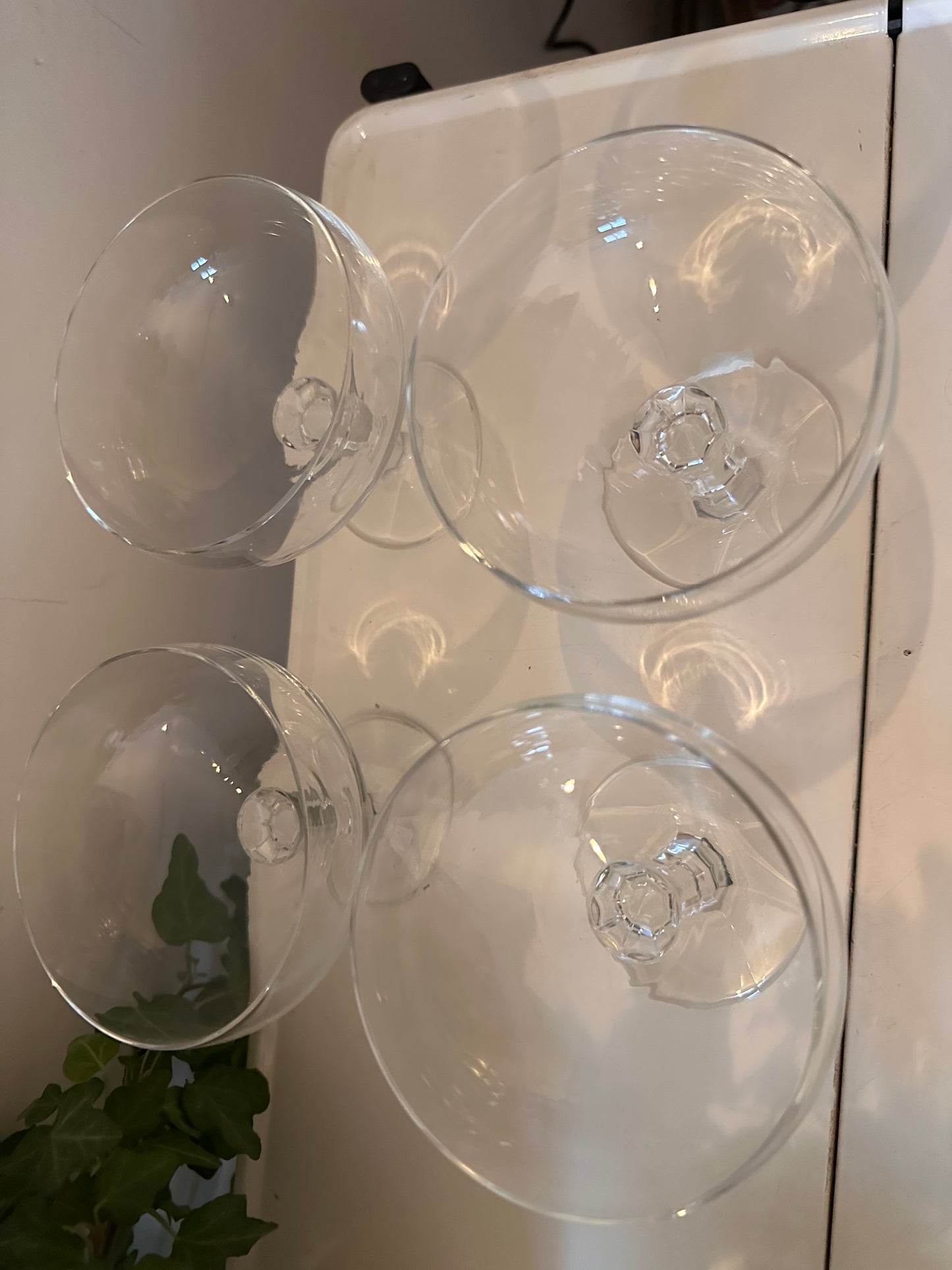 Set van 4 kristallen coupé champagne glazen