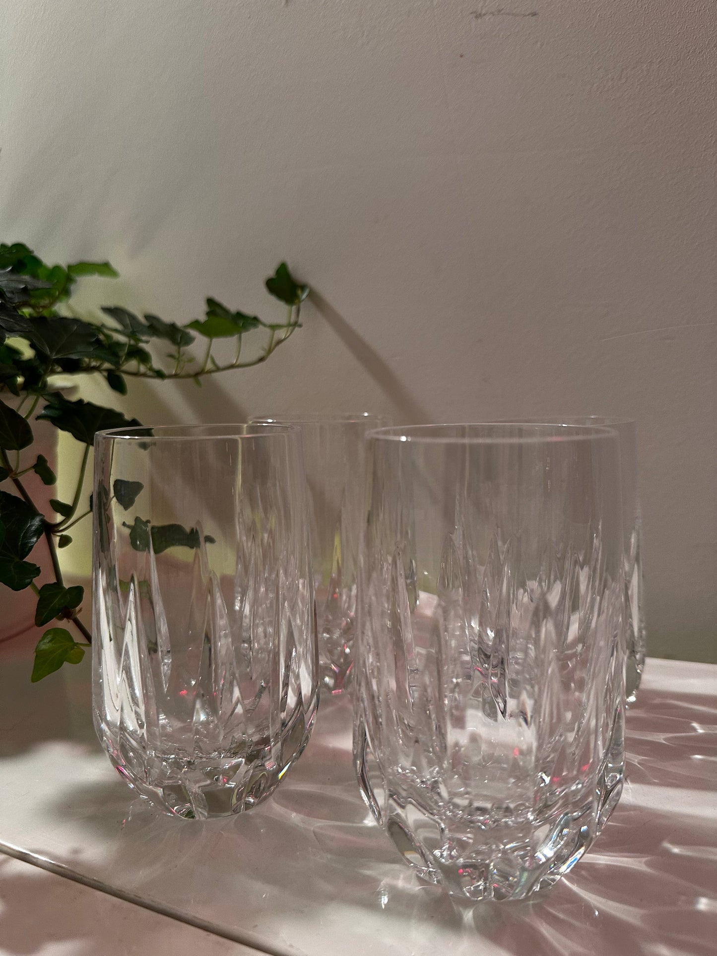 Set van 4 kristallen waterglazen