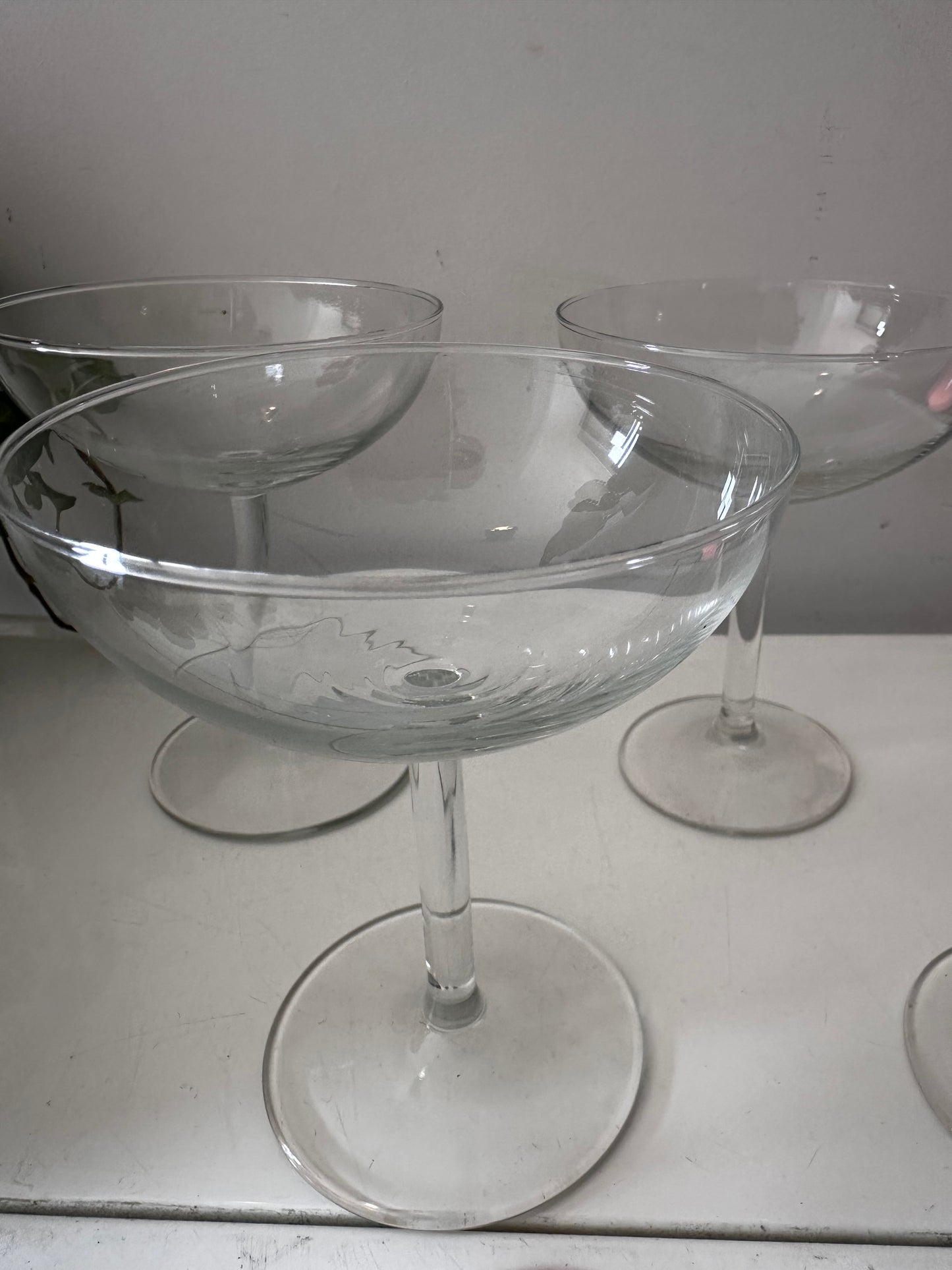 Set van 4 kristallen coupé champagne glazen