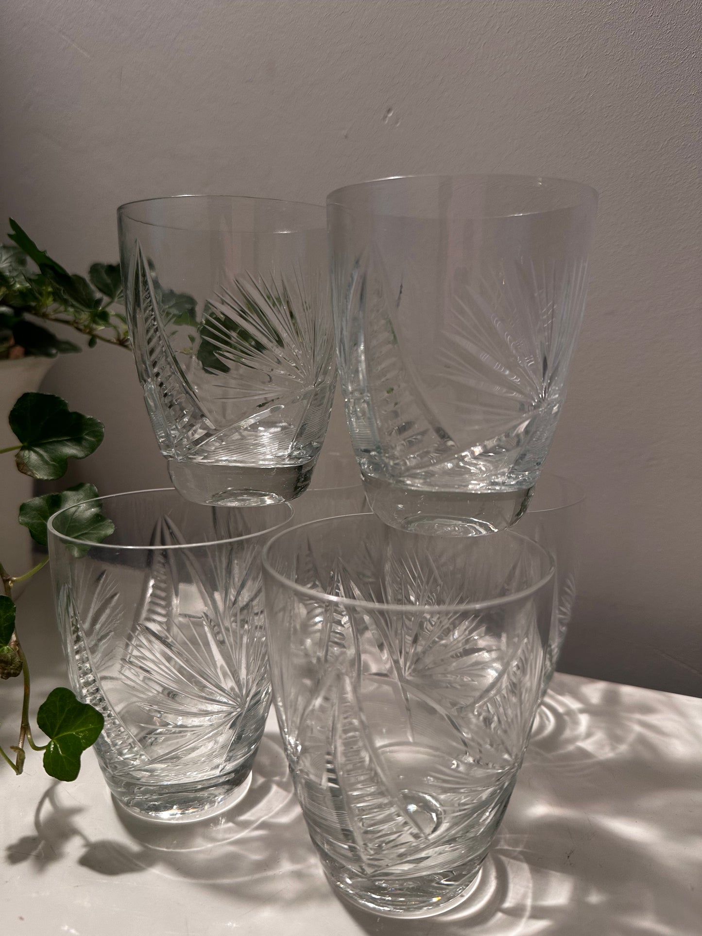 6 vintage jaren 60 waterglazen kristal