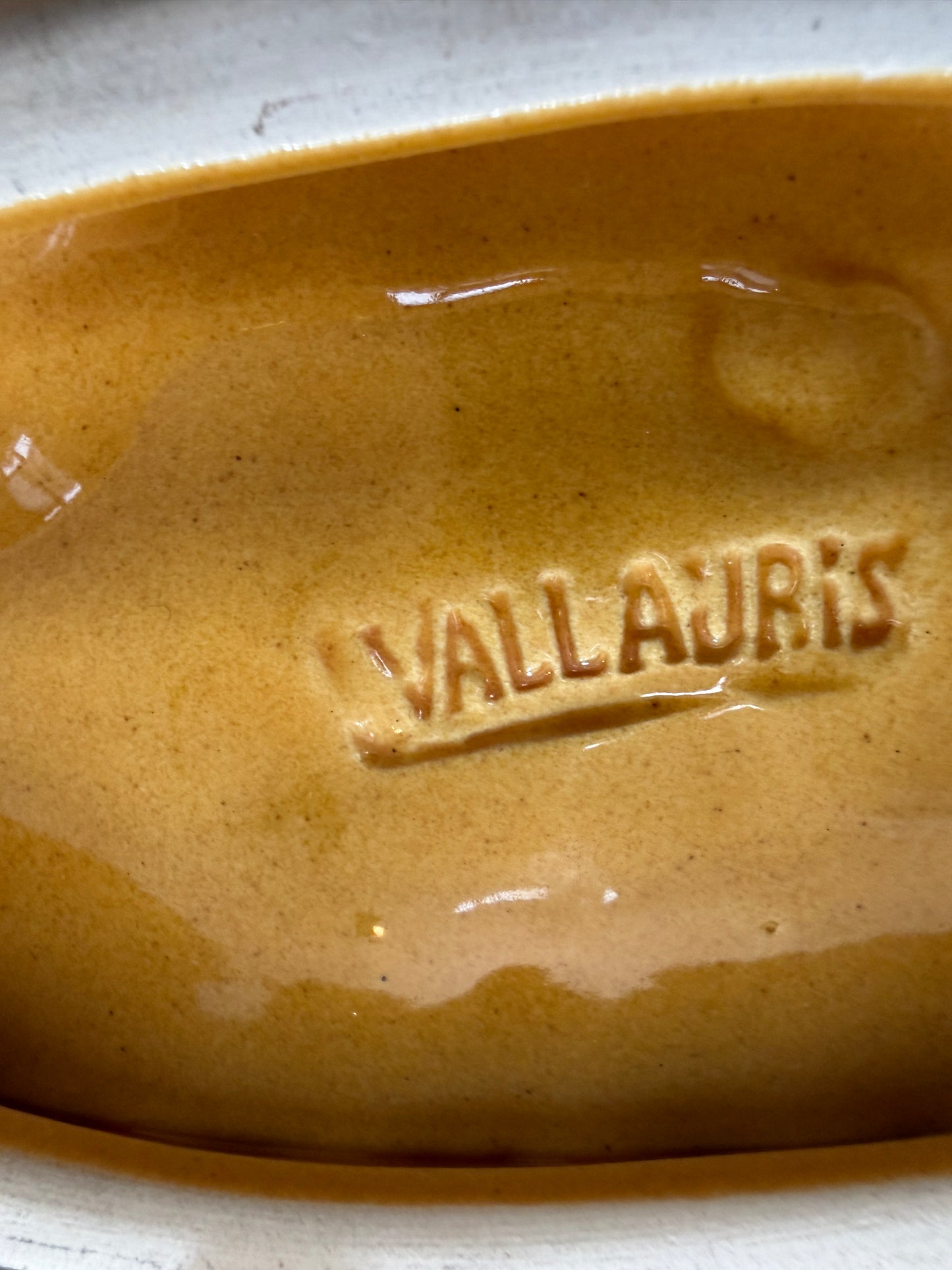 Vallauris keramieken maïskolf schaaltje met mesje