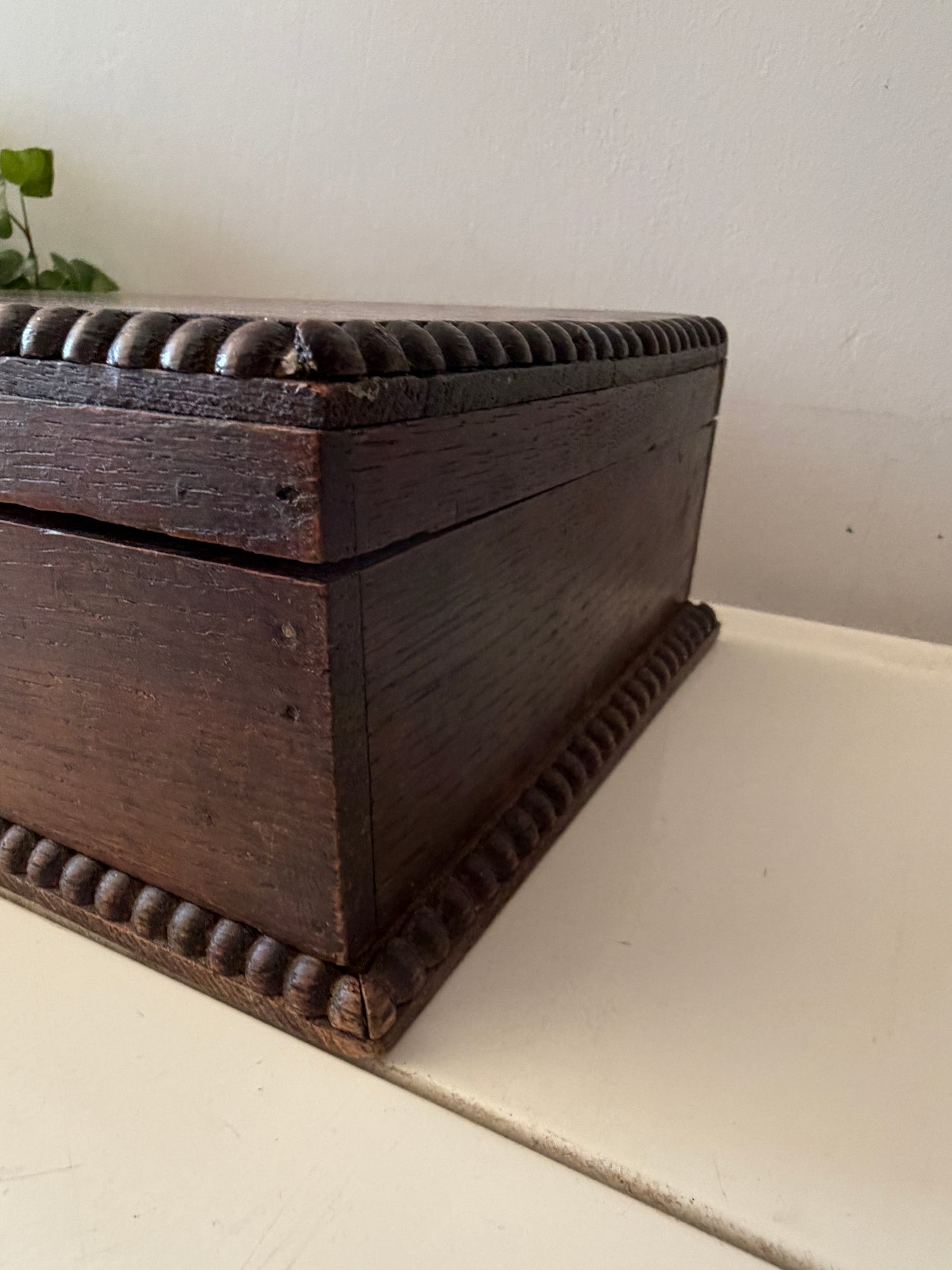 Vintage houten bewaardoos