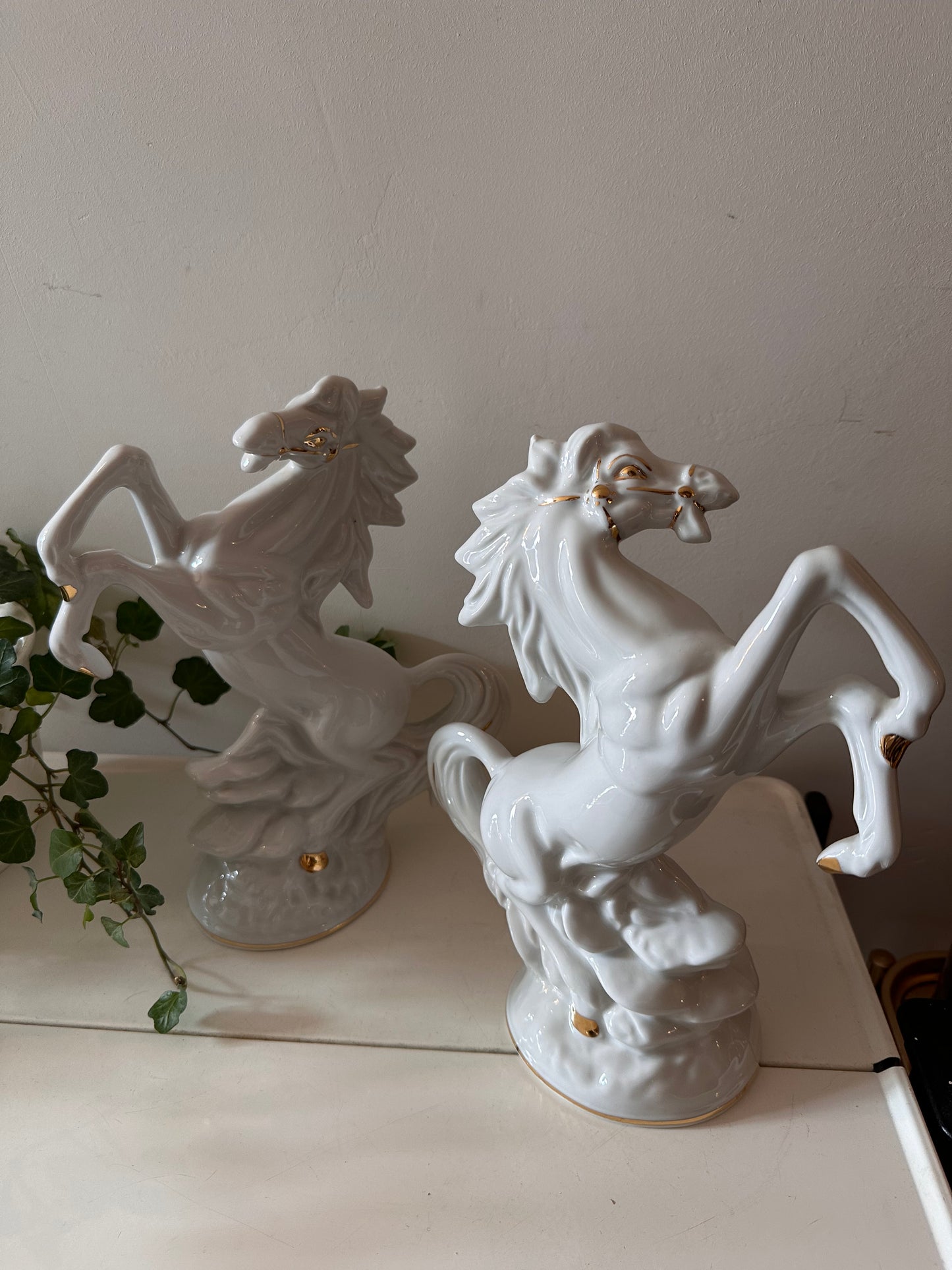 Porseleinen paarden Capodimonte stijl