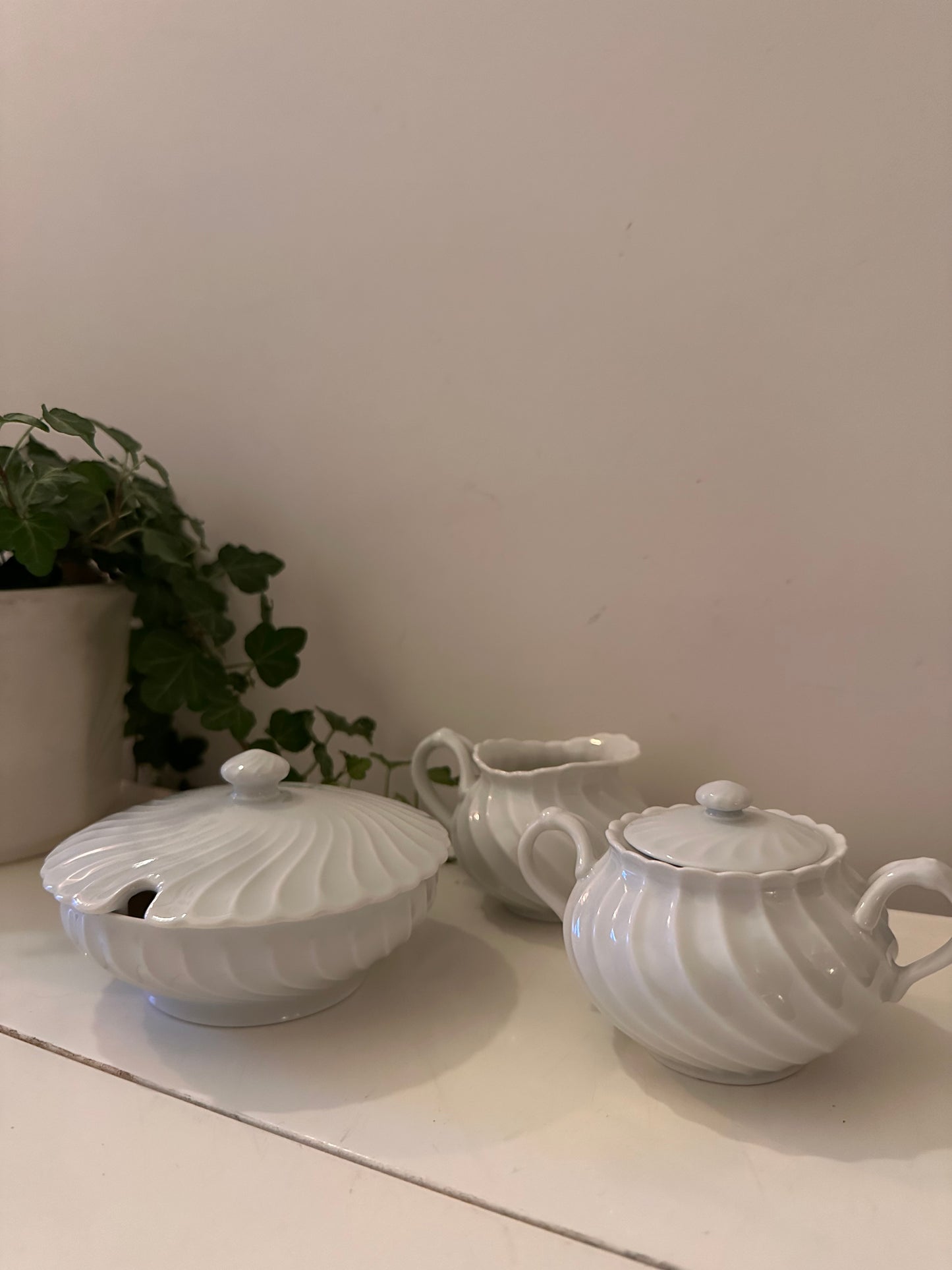 Set Limoges porselein melk en suiker set 3 delig