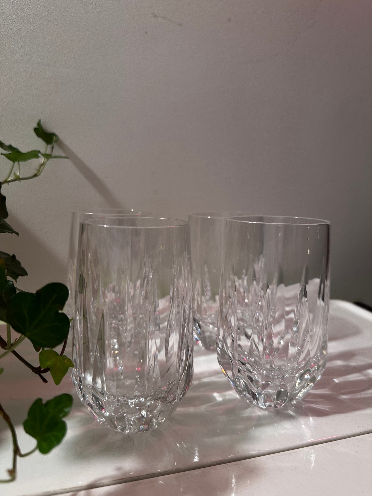 Set van 4 kristallen waterglazen