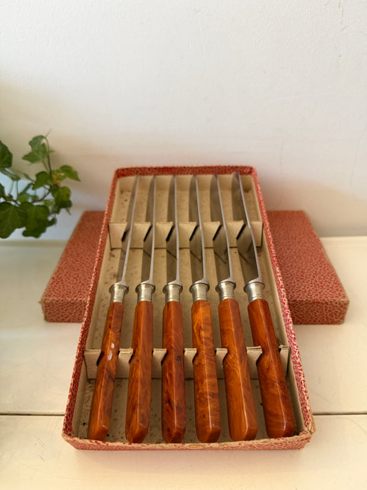 Art Deco messenset Friese. Herder Solingen in orginele cassette