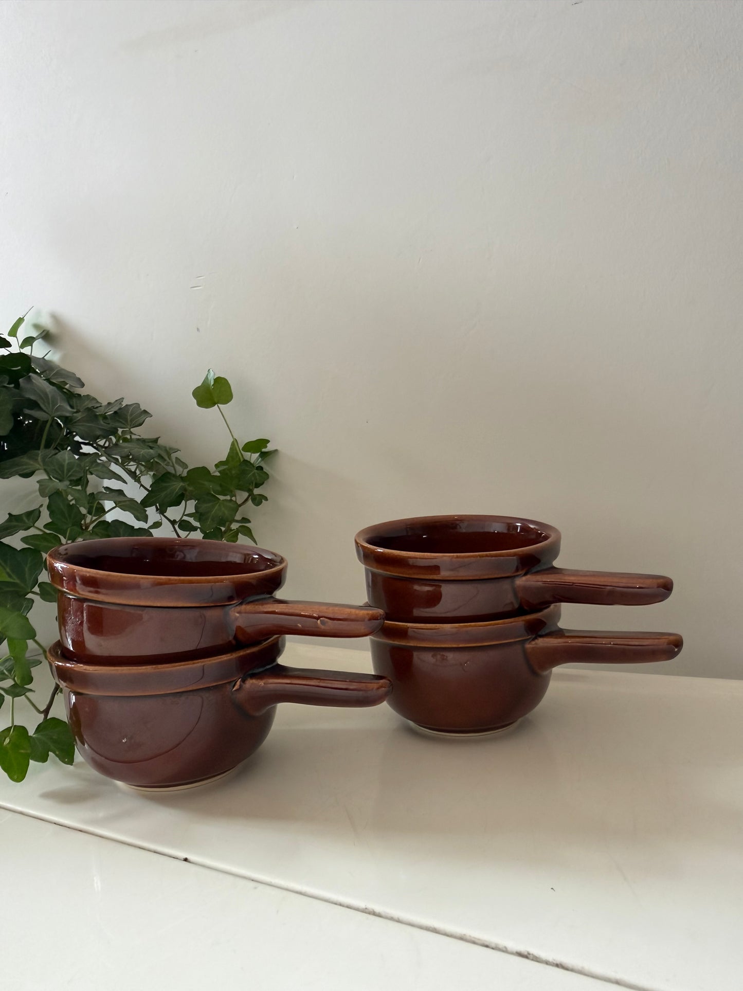 Set van 4 keramieken espresso kopjes met steeltje